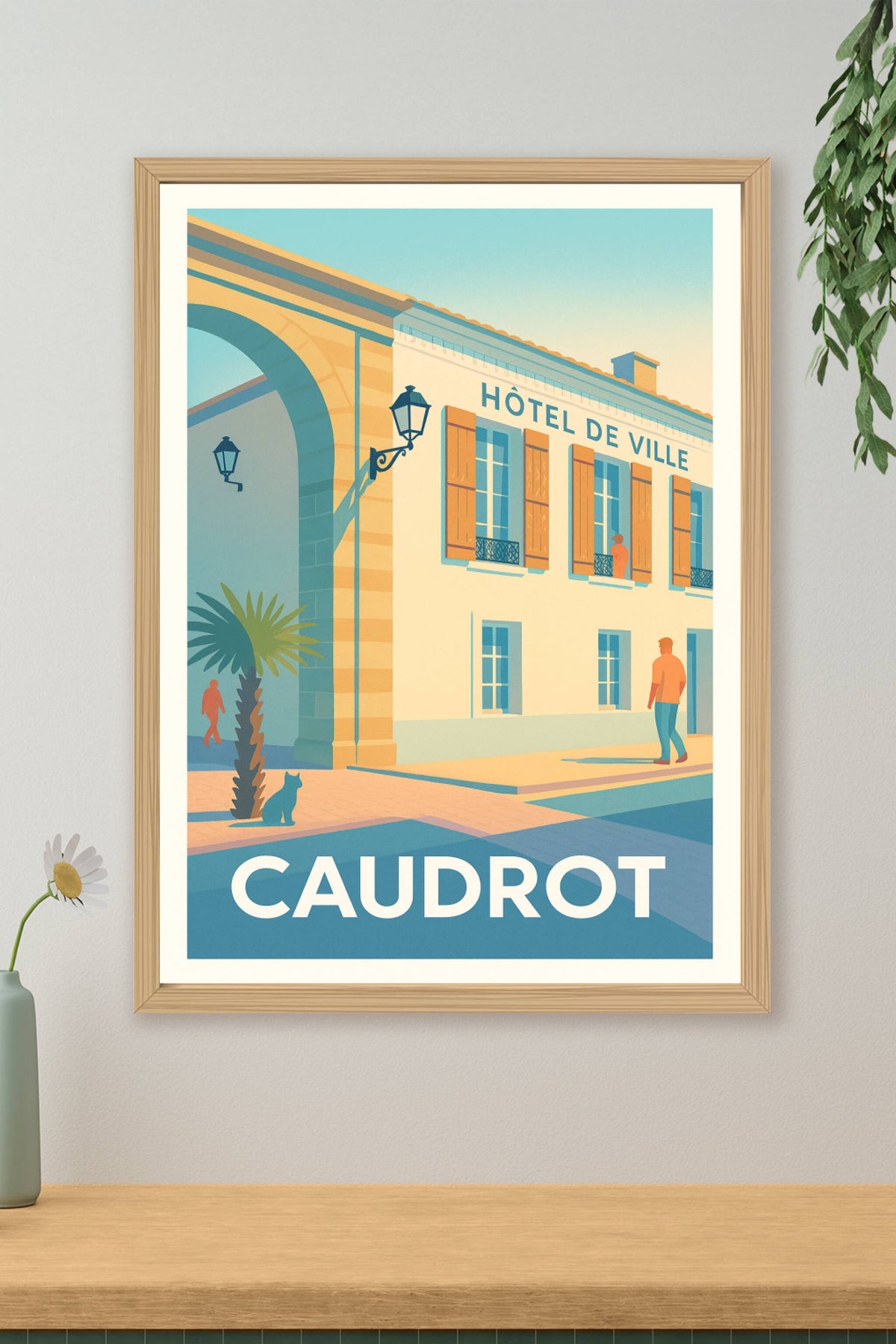 Affiche Caudrot — Charme et Sérénité de l'Hôtel de Ville · poster d'art de Caudrot