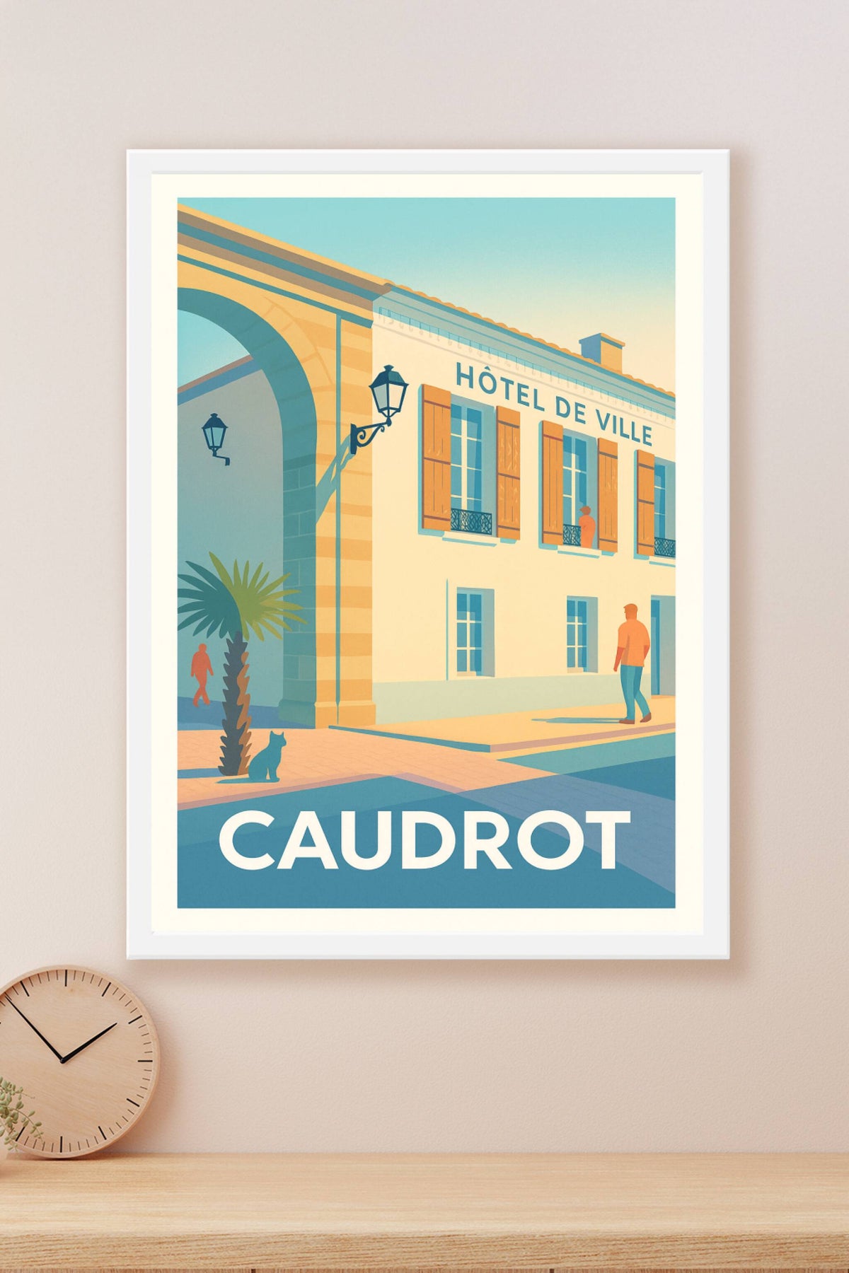 Affiche Caudrot — Charme et Sérénité de l'Hôtel de Ville · poster d'art de Caudrot