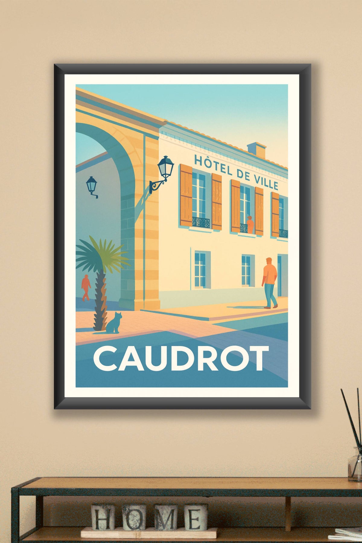 Affiche Caudrot — Charme et Sérénité de l'Hôtel de Ville · poster d'art de Caudrot