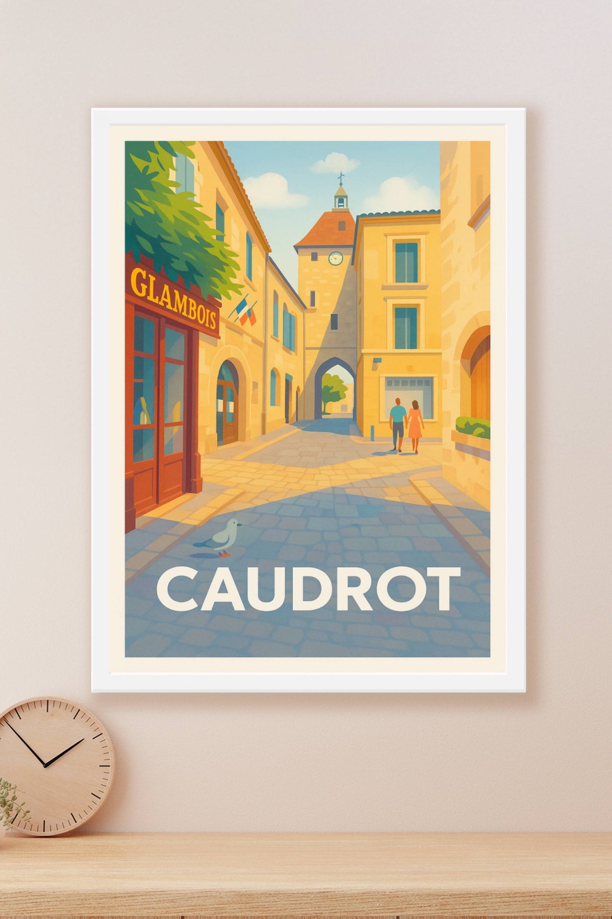 Affiche Caudrot — Charme et lumière d'une ruelle historique · poster d'art de Caudrot