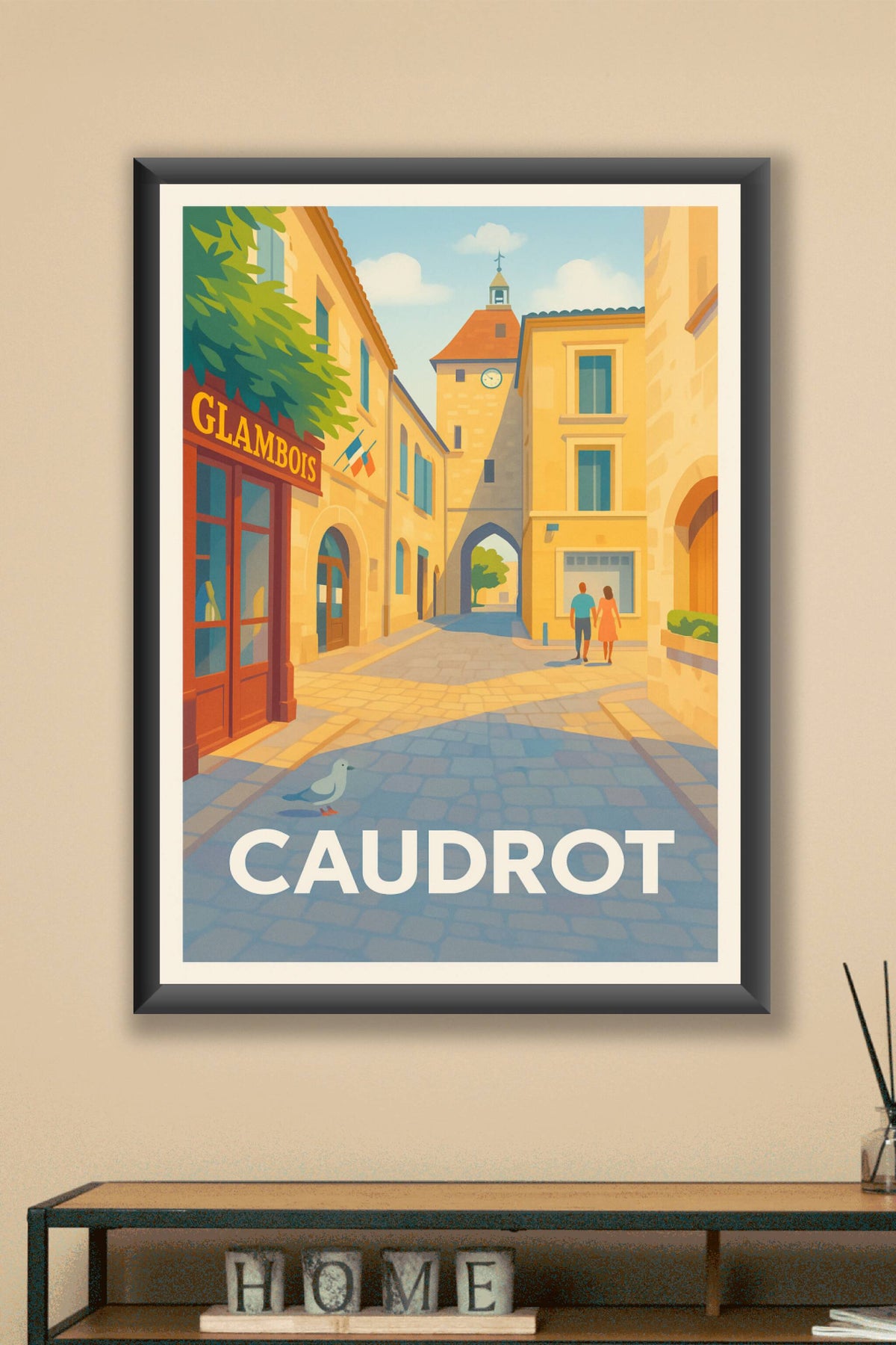 Affiche Caudrot — Charme et lumière d'une ruelle historique · poster d'art de Caudrot