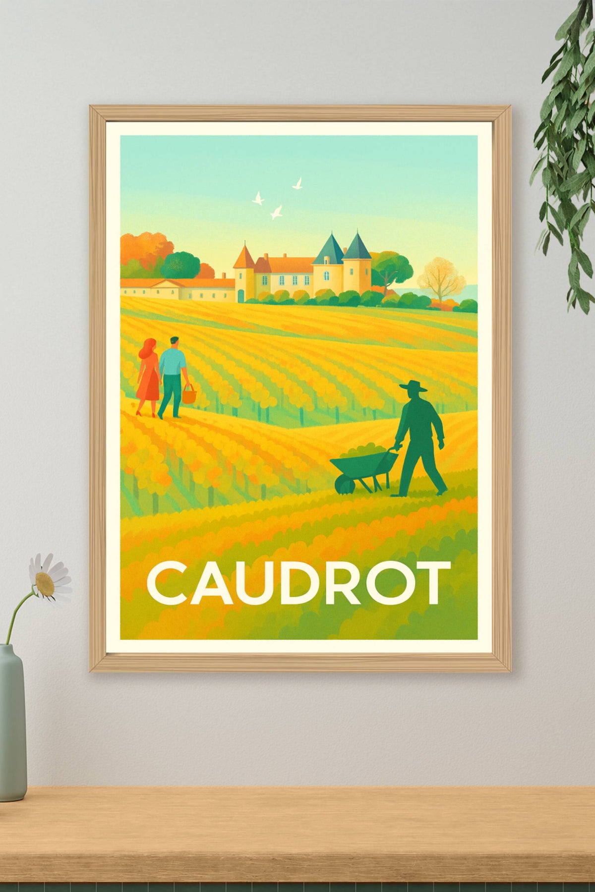 Affiche Caudrot — Escapade champêtre au cœur des vignes · poster d'art de Caudrot