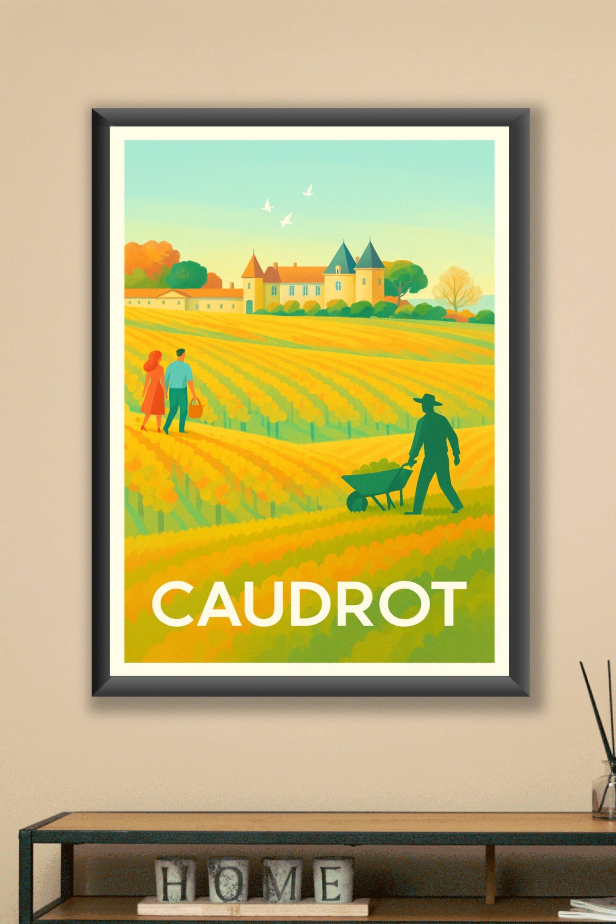 Affiche Caudrot — Escapade champêtre au cœur des vignes · poster d'art de Caudrot