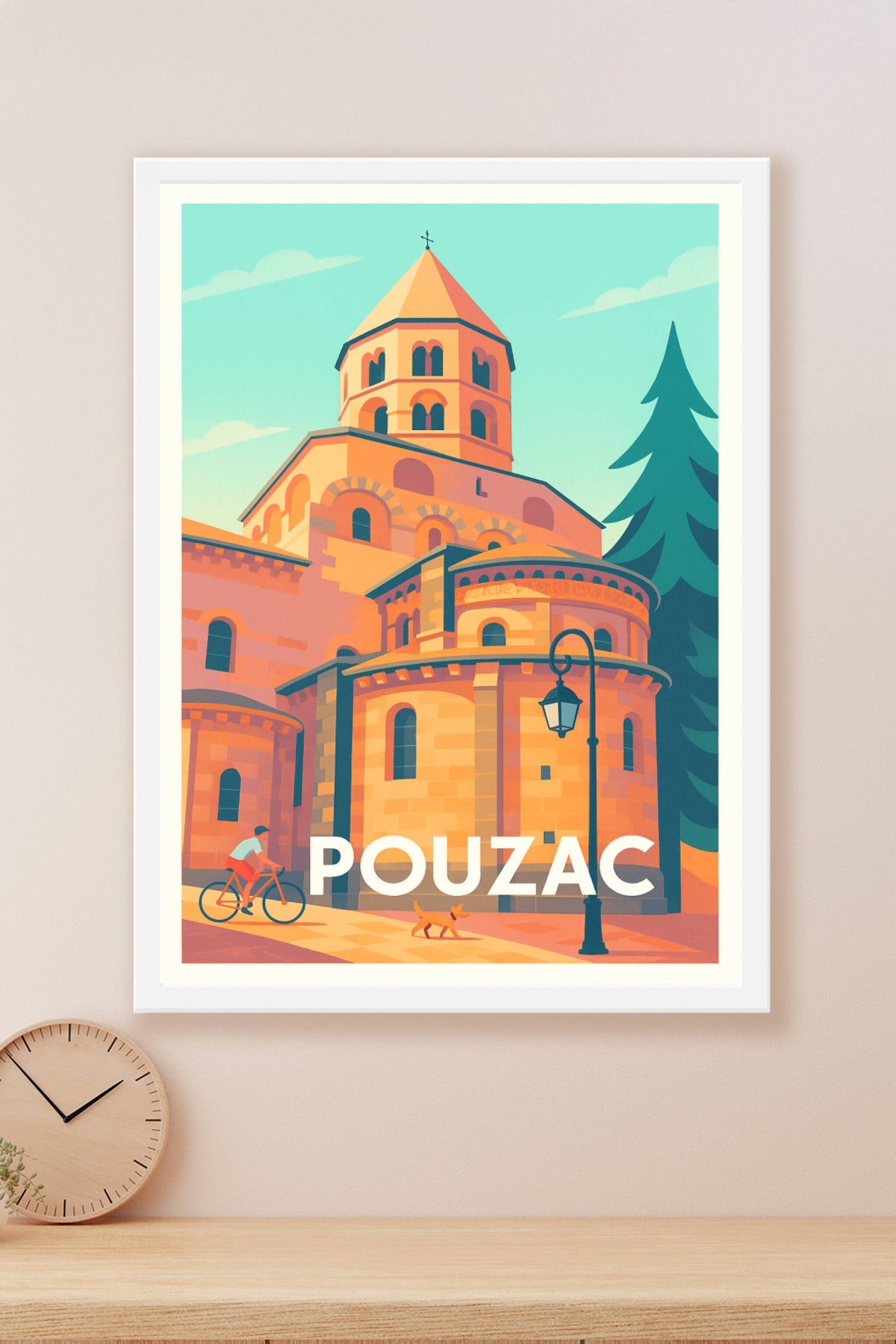 Affiche Pouzac — Charme architectural au cœur des Hautes-Pyrénées · poster d'art de Pouzac