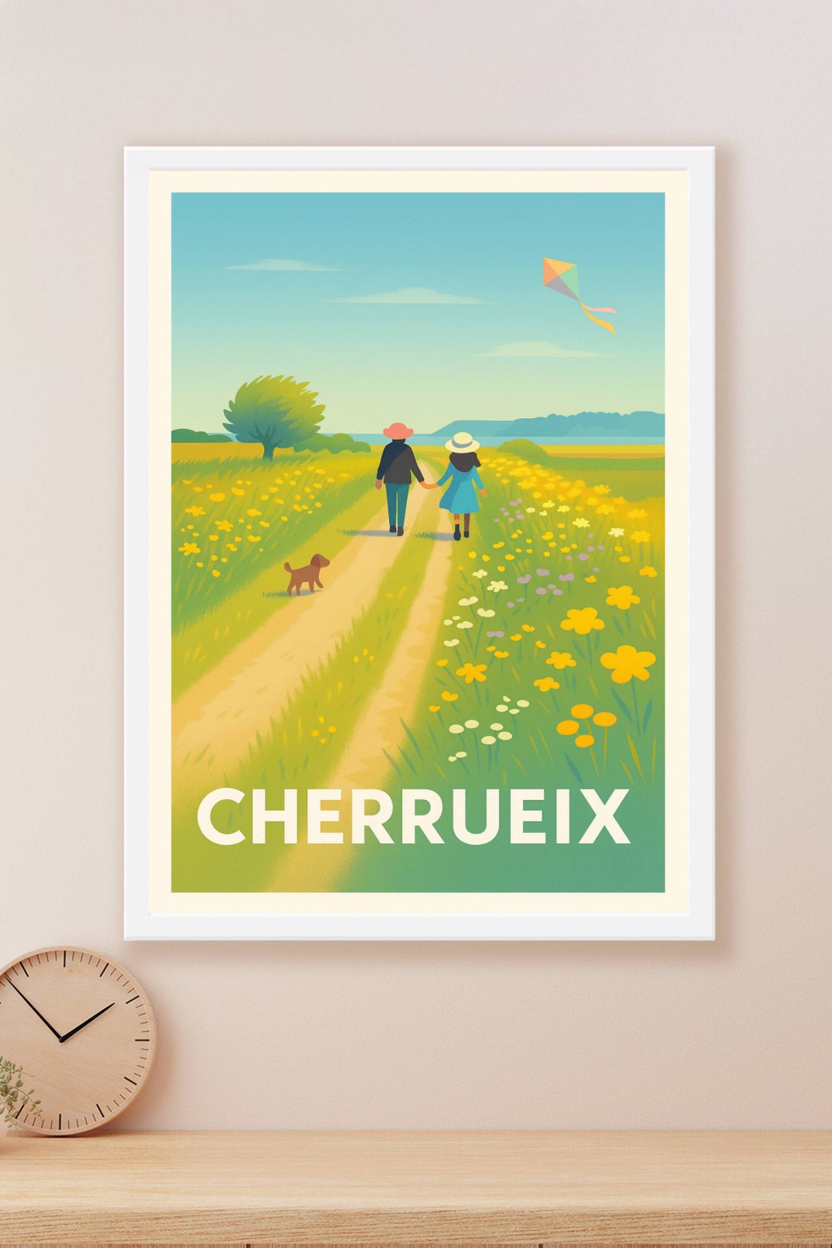 Affiche Cherrueix — Promenade bucolique au fil des champs fleuris · poster d'art de Cherrueix