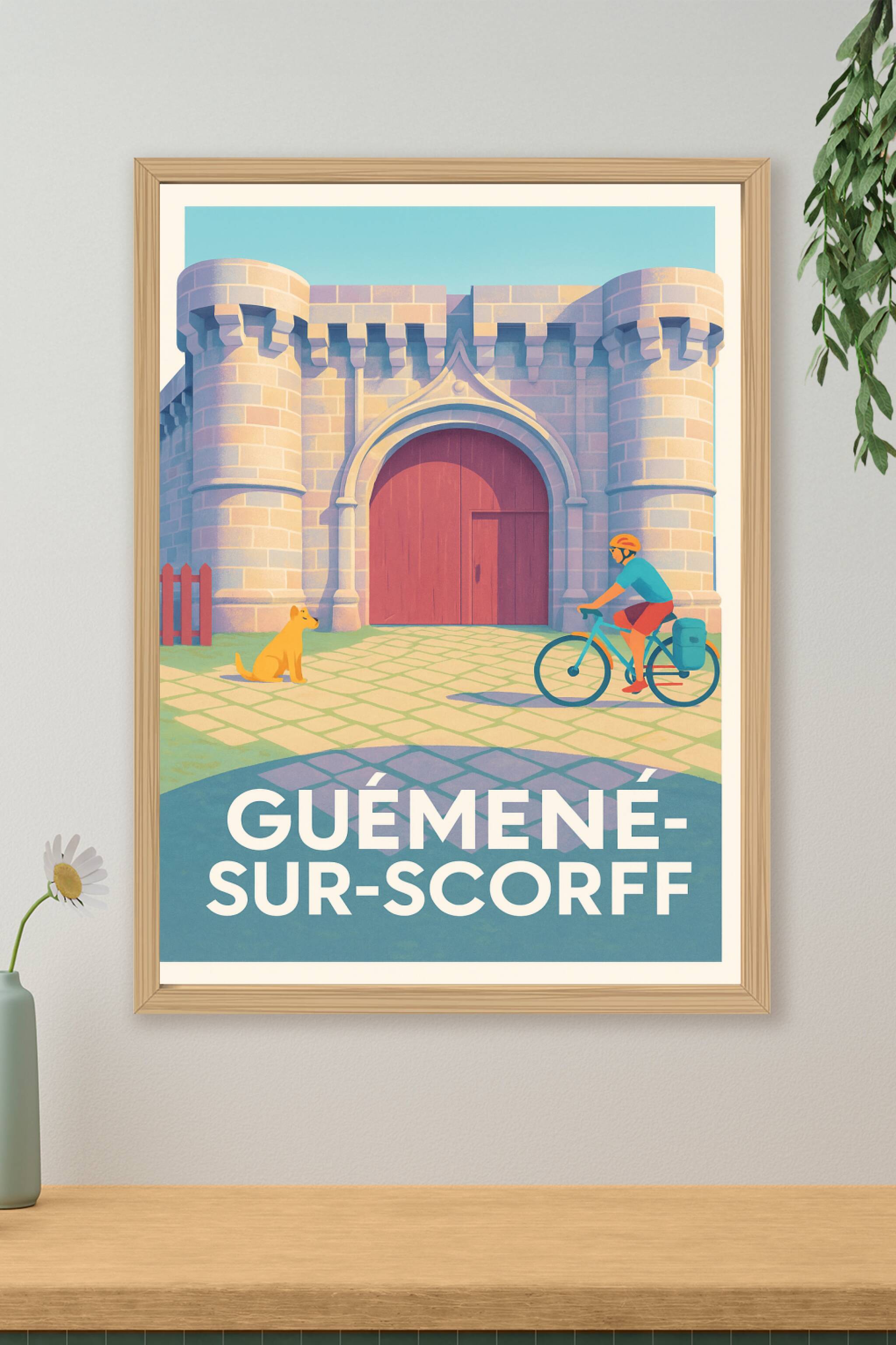 Affiche de Guémené-sur-Scorff - L'entrée emblématique à découvrir à vélo