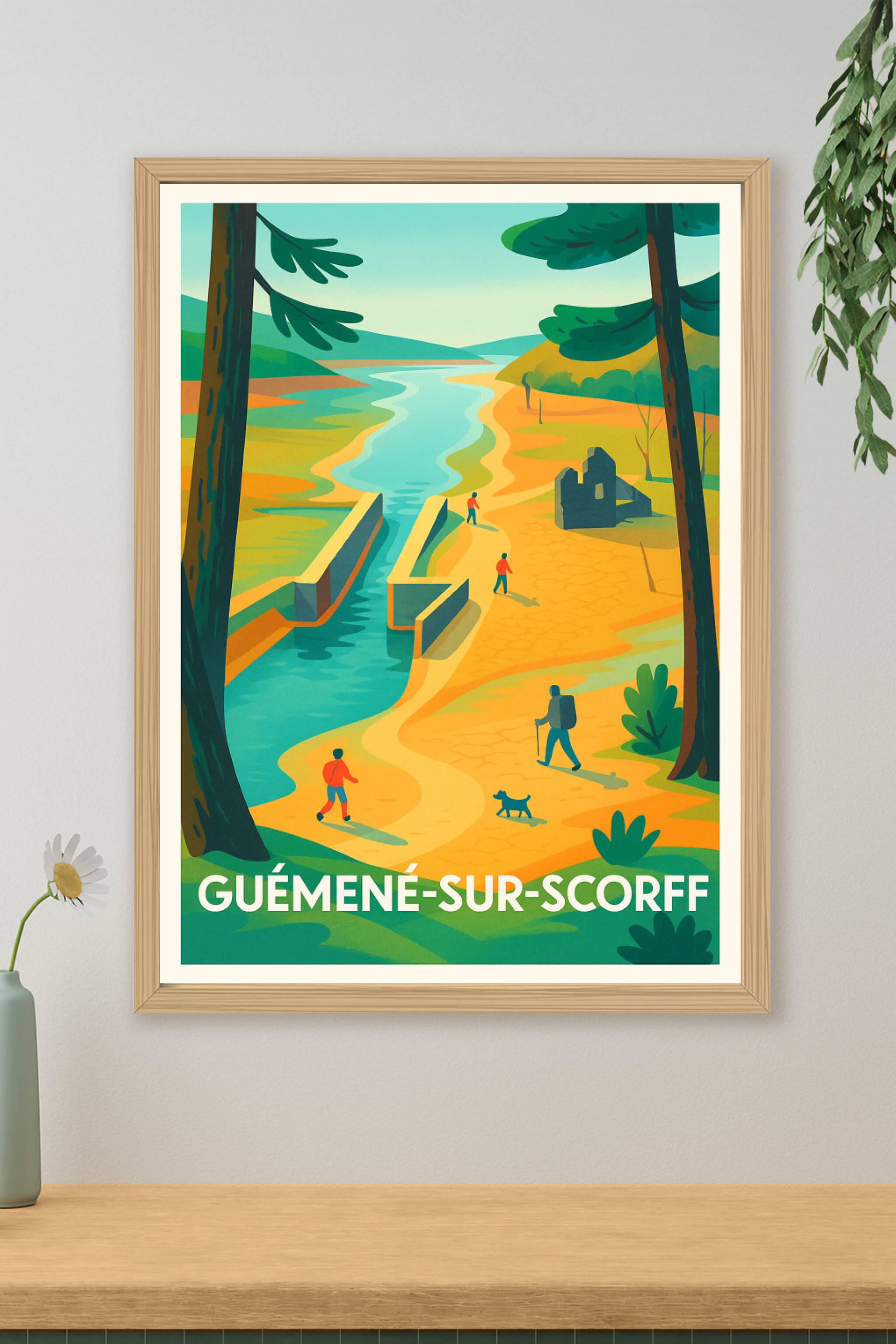 Affiche de Guémené-sur-Scorff - Charme naturel et randonnée paisible