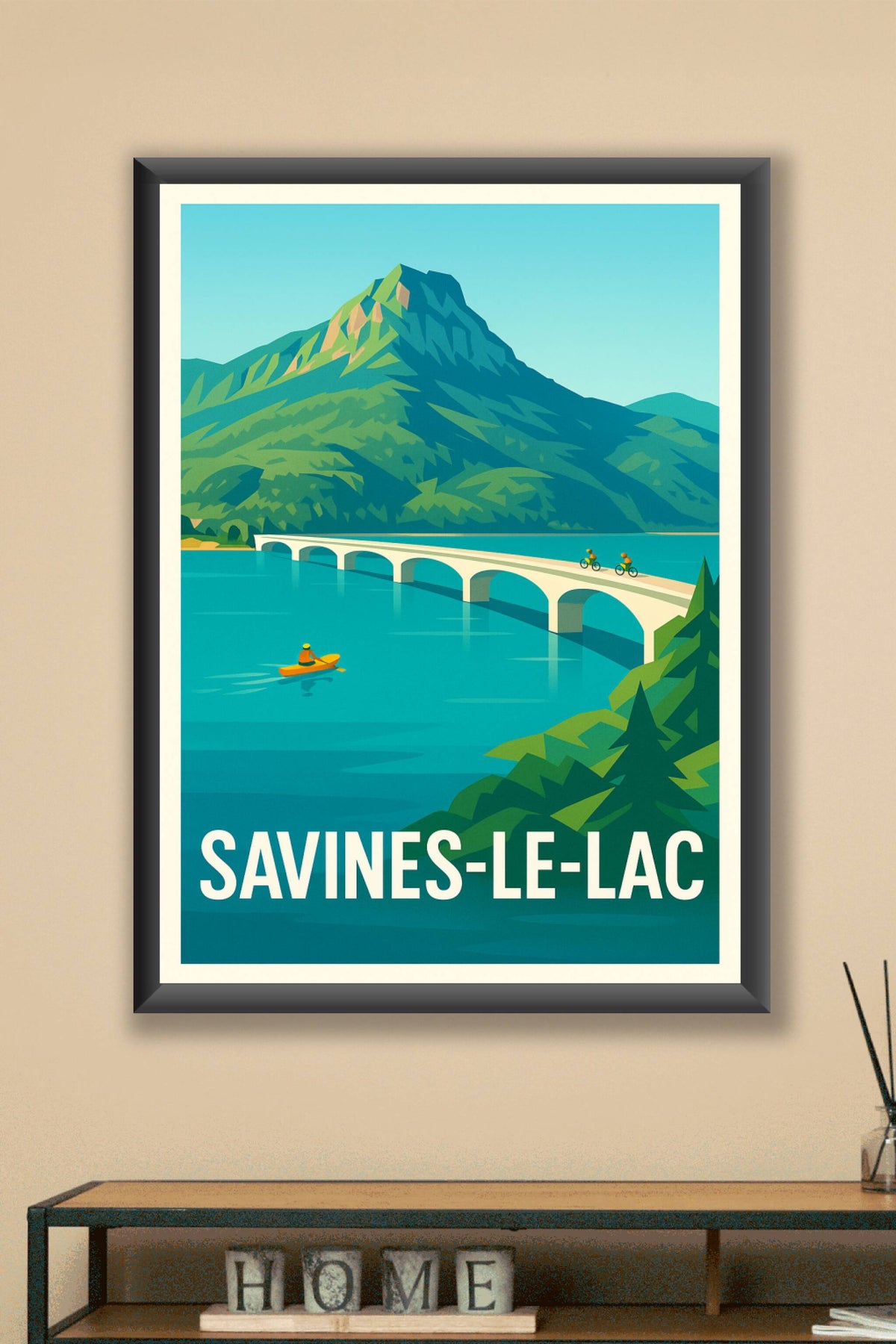 Affiche Savines-le-Lac — Évasion au bord de l'eau · poster d'art de Savines-le-Lac