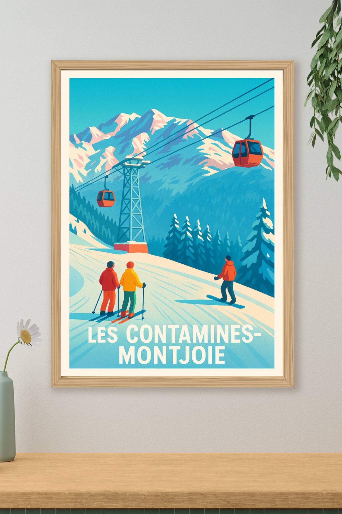 Affiche Les Contamines-Montjoie — Évasion Montagnarde Authentique · poster d'art de Les Contamines-Montjoie