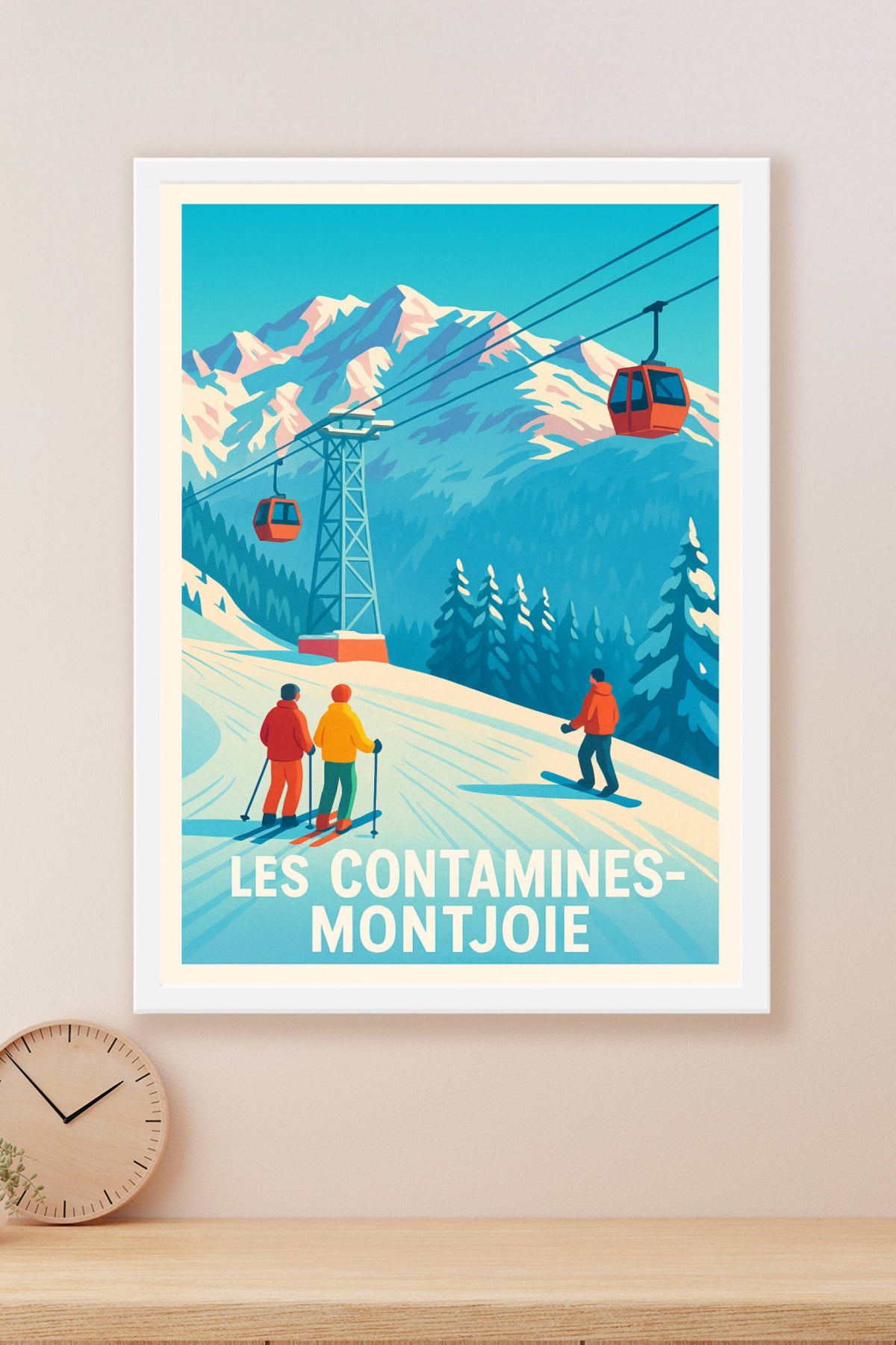 Affiche Les Contamines-Montjoie — Évasion Montagnarde Authentique · poster d'art de Les Contamines-Montjoie