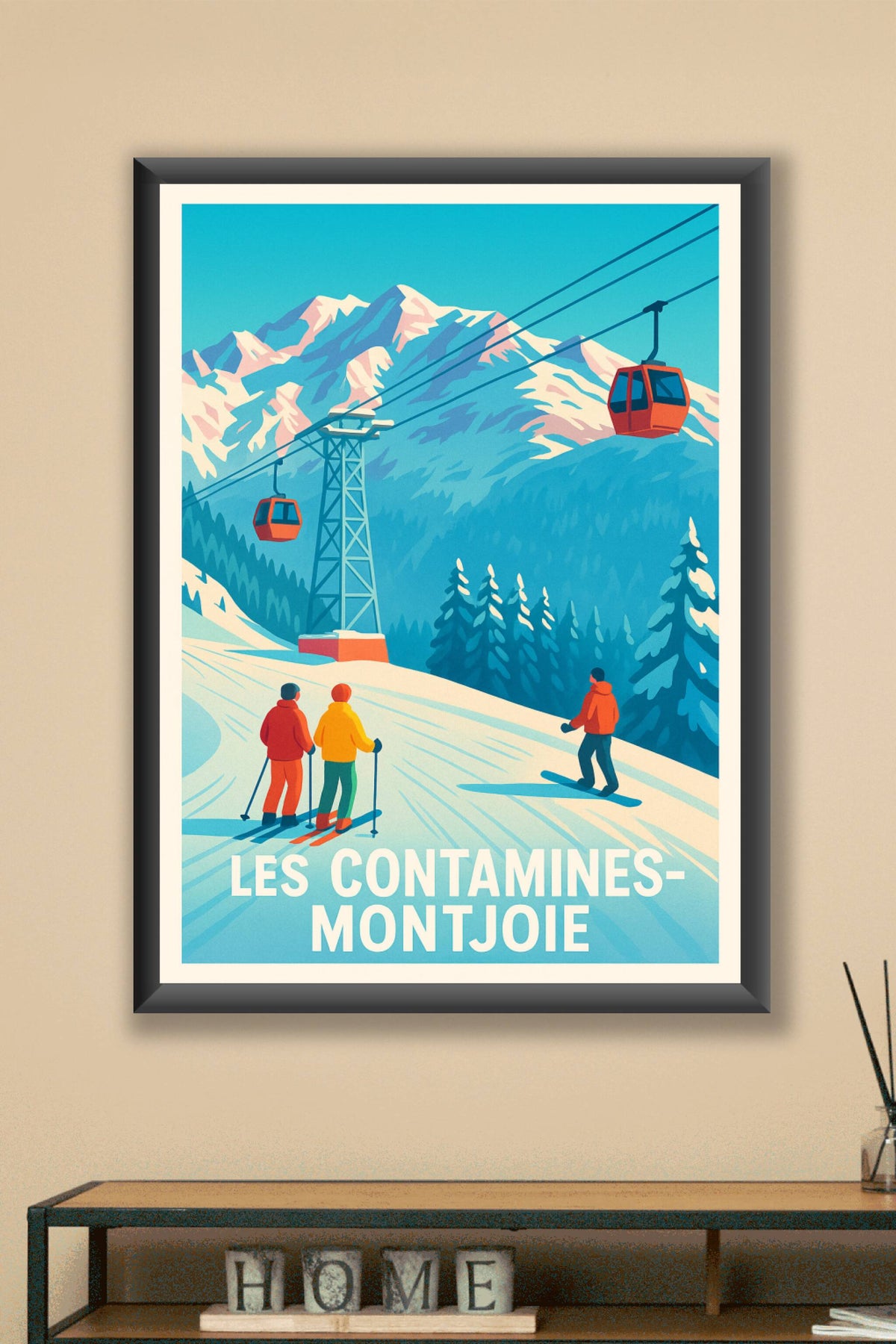 Affiche Les Contamines-Montjoie — Évasion Montagnarde Authentique · poster d'art de Les Contamines-Montjoie