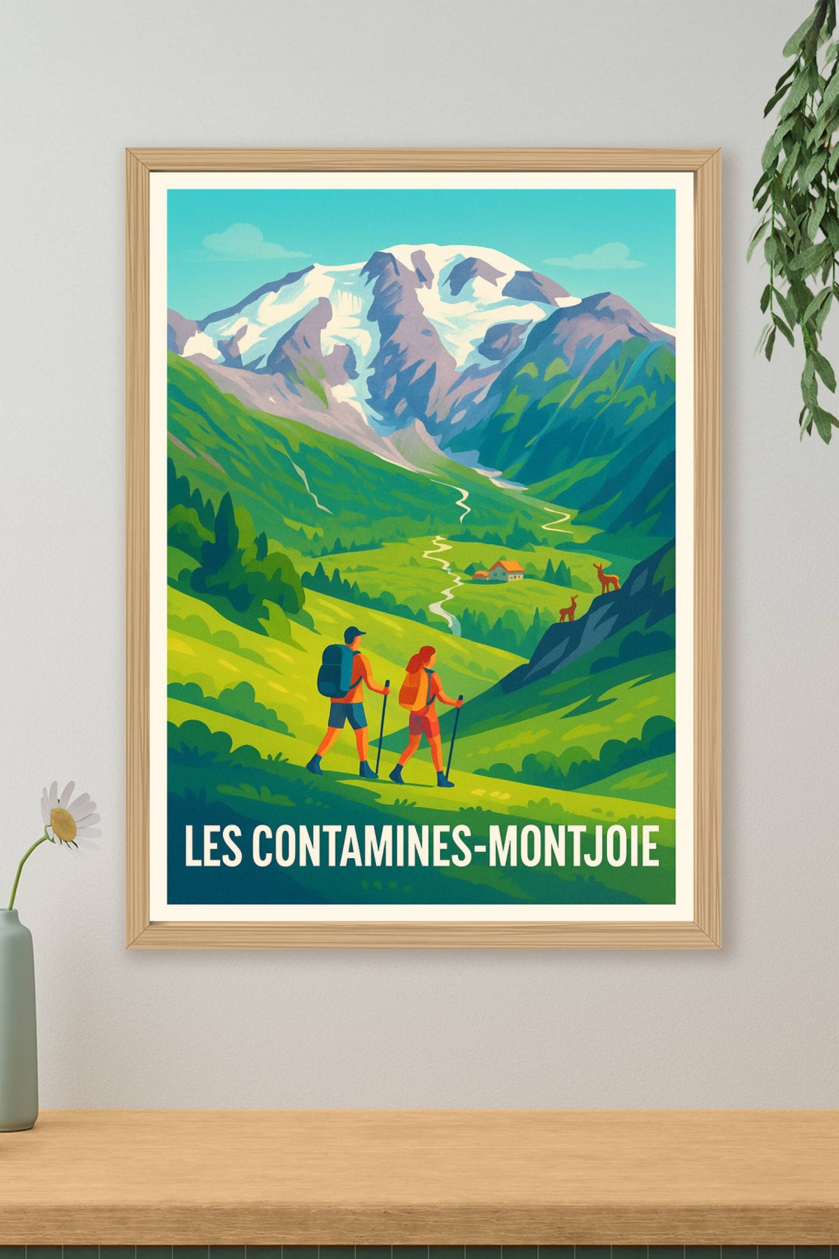 Affiche Les Contamines-Montjoie — Évasion et Nature en Montagne · poster d'art de Les Contamines-Montjoie