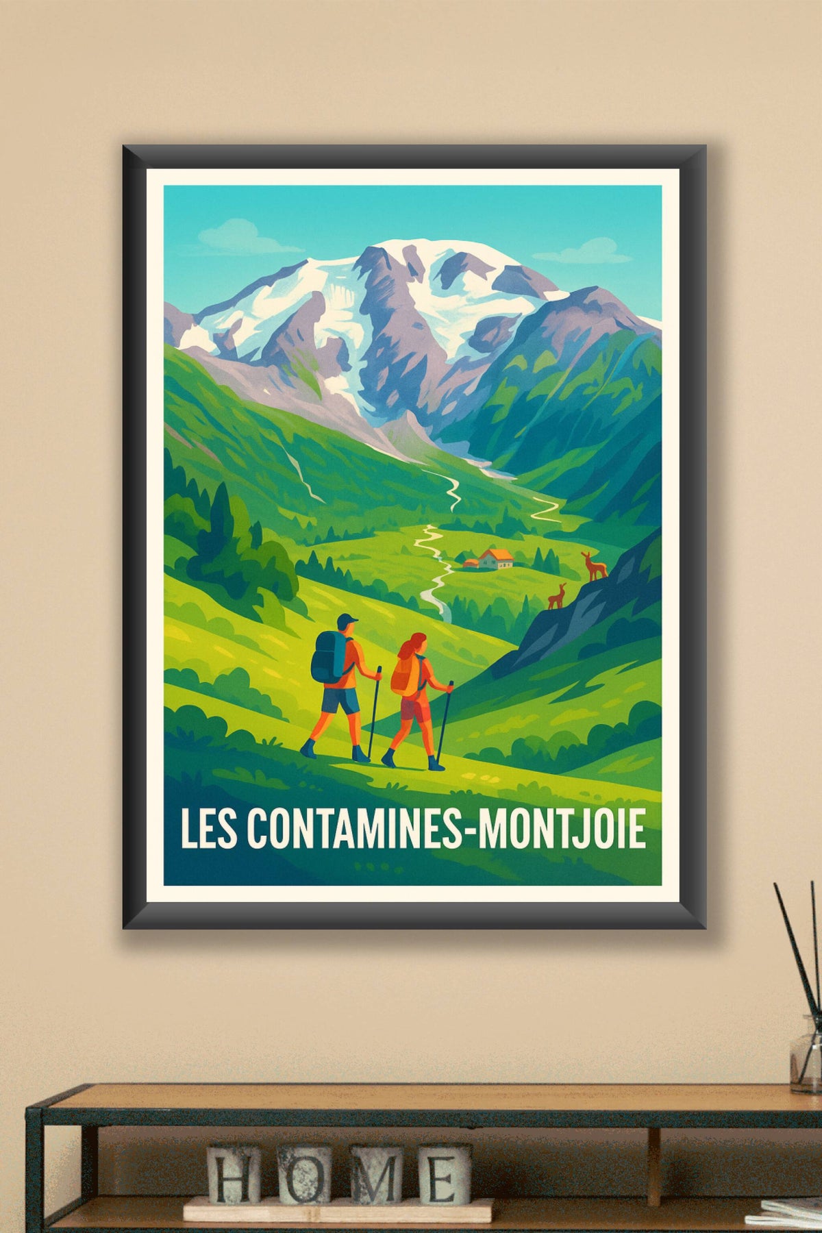 Affiche Les Contamines-Montjoie — Évasion et Nature en Montagne · poster d'art de Les Contamines-Montjoie