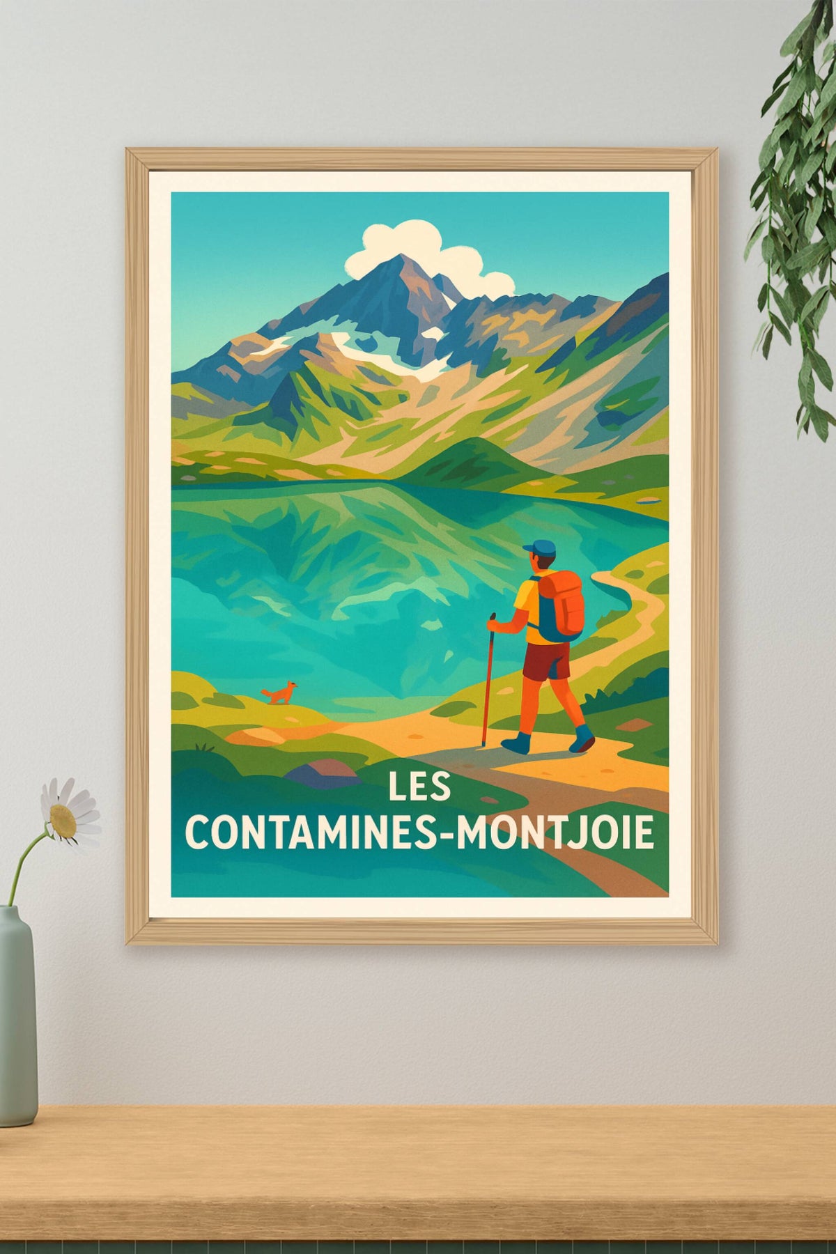 Affiche Les Contamines-Montjoie — Invitation à l'aventure alpine · poster d'art de Les Contamines-Montjoie