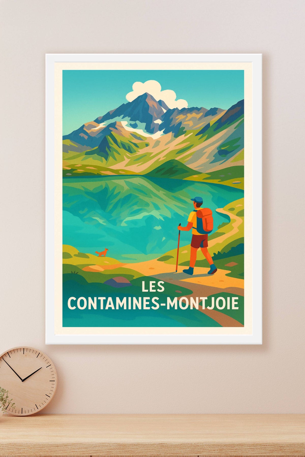 Affiche Les Contamines-Montjoie — Invitation à l'aventure alpine · poster d'art de Les Contamines-Montjoie