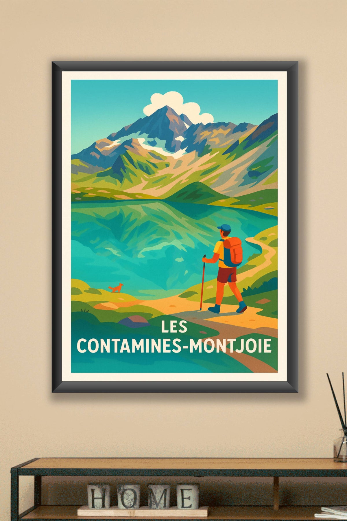 Affiche Les Contamines-Montjoie — Invitation à l'aventure alpine · poster d'art de Les Contamines-Montjoie