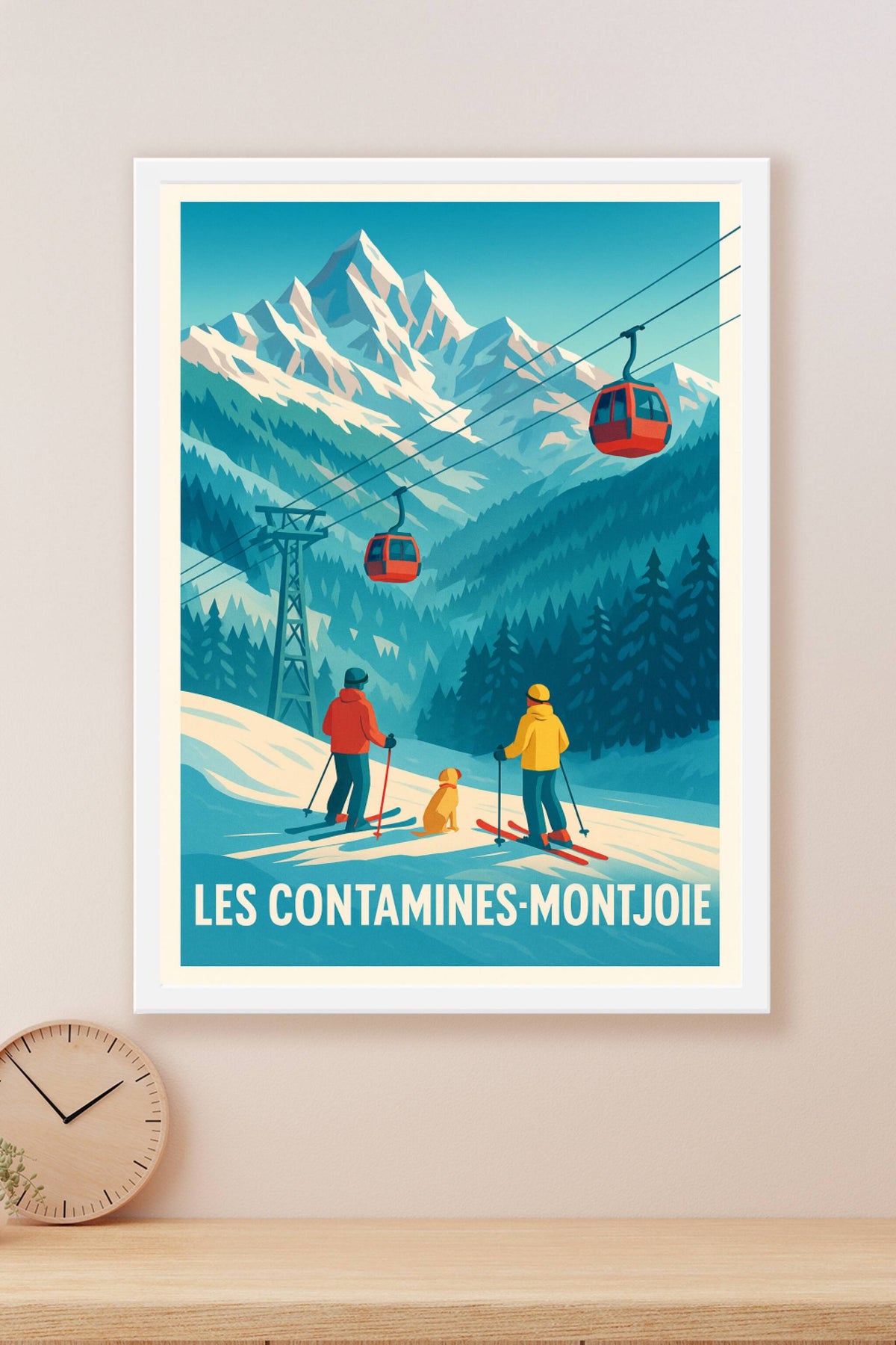 Affiche Les Contamines-Montjoie — Évasion hivernale au cœur des Alpes · poster d'art de Les Contamines-Montjoie
