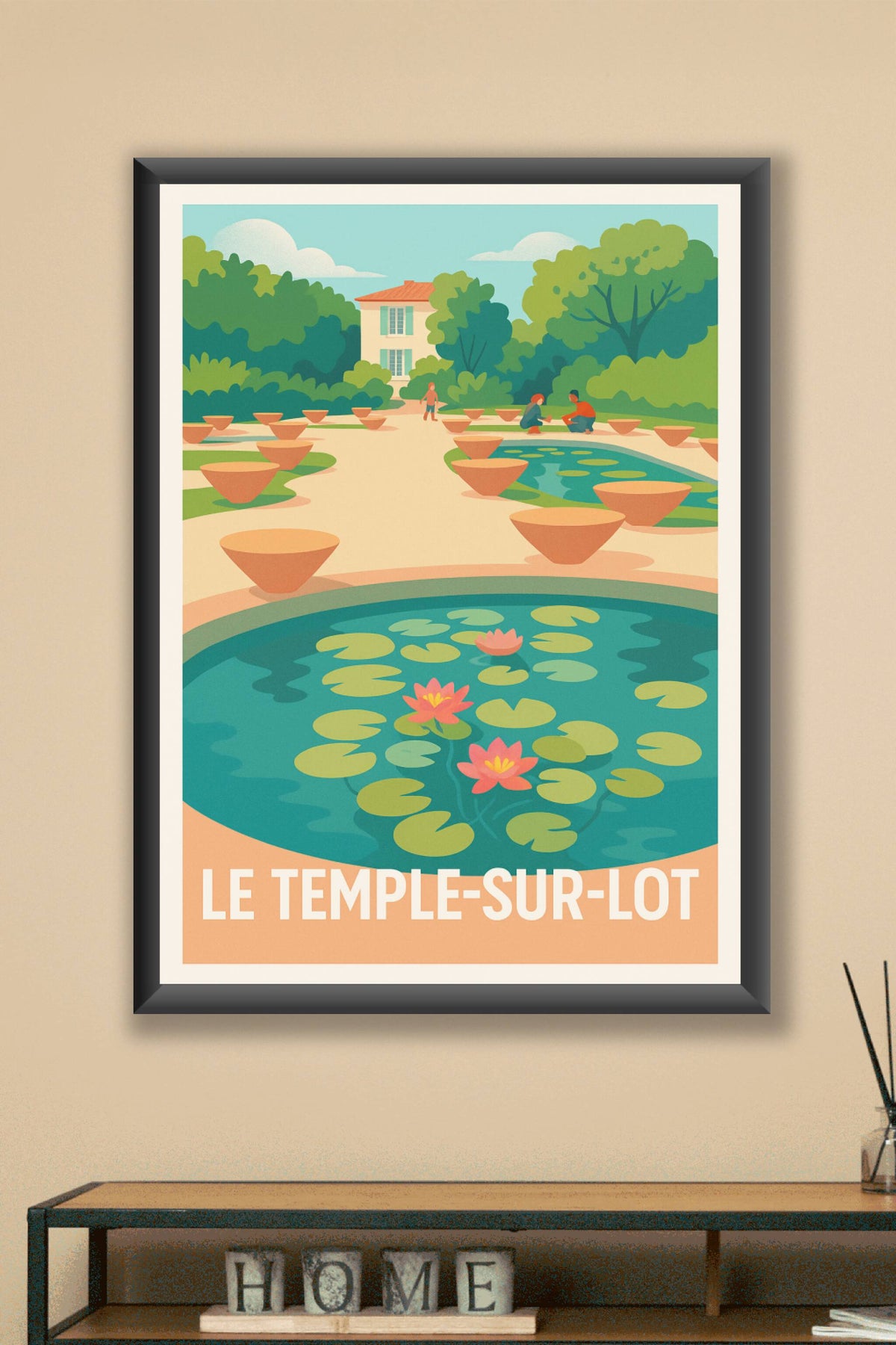 Affiche Le Temple-sur-Lot — Havre de paix et nature en douceur · poster d'art de Le Temple-sur-Lot