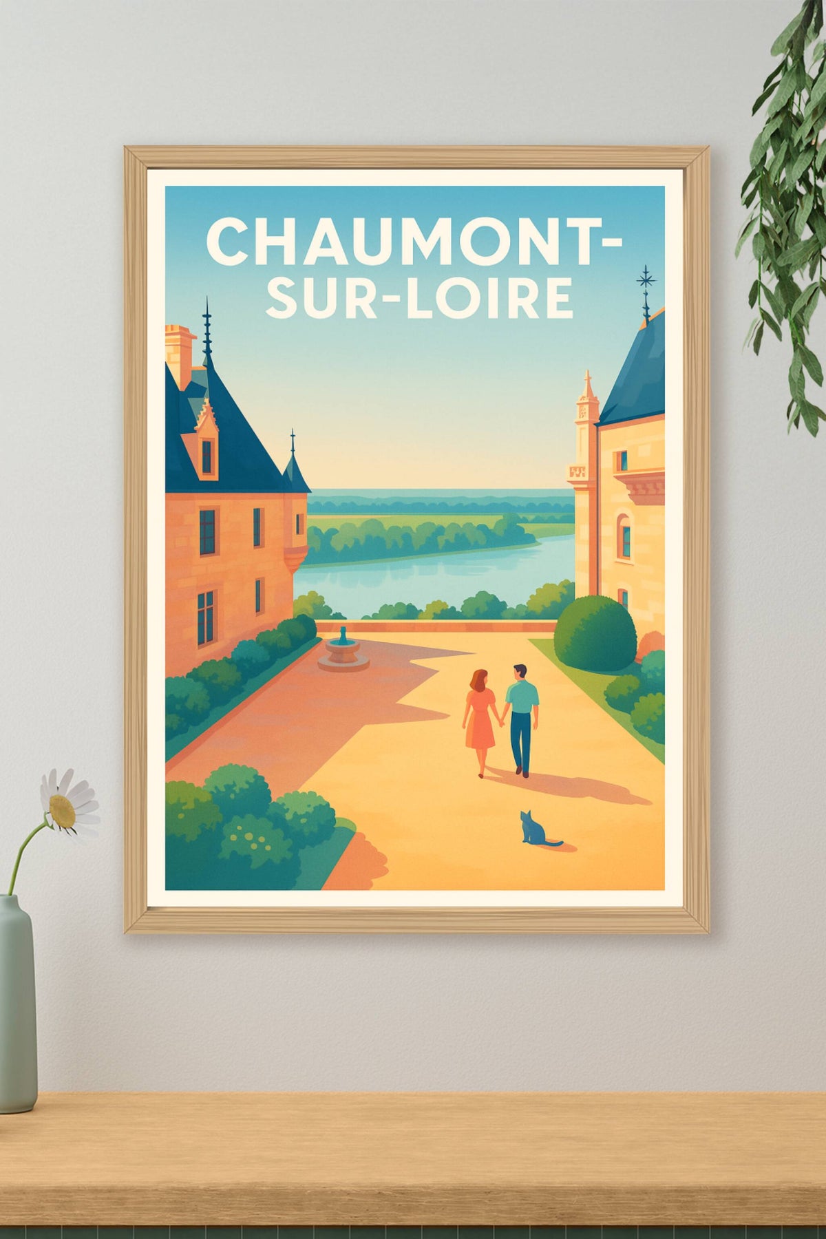 Affiche Chaumont-sur-Loire — Promenade romantique au château · poster d'art de Chaumont-sur-Loire