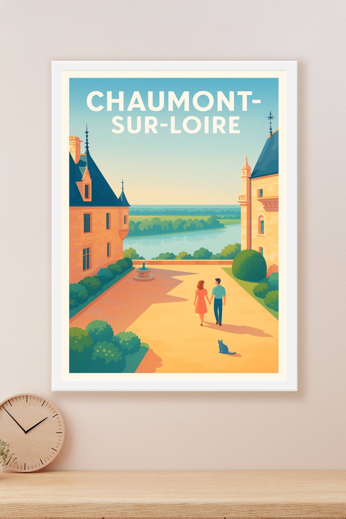 Affiche Chaumont-sur-Loire — Promenade romantique au château · poster d'art de Chaumont-sur-Loire