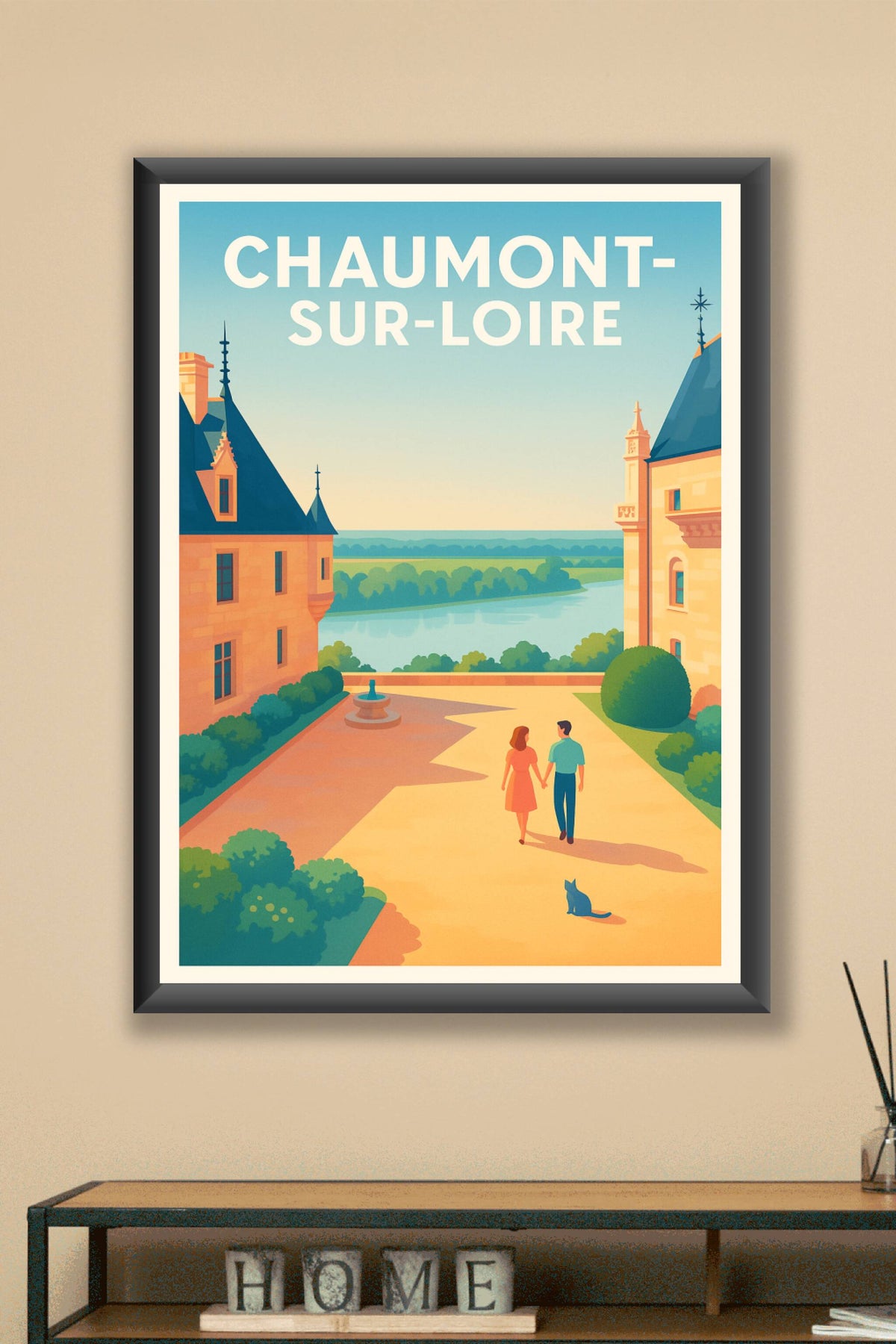 Affiche Chaumont-sur-Loire — Promenade romantique au château · poster d'art de Chaumont-sur-Loire