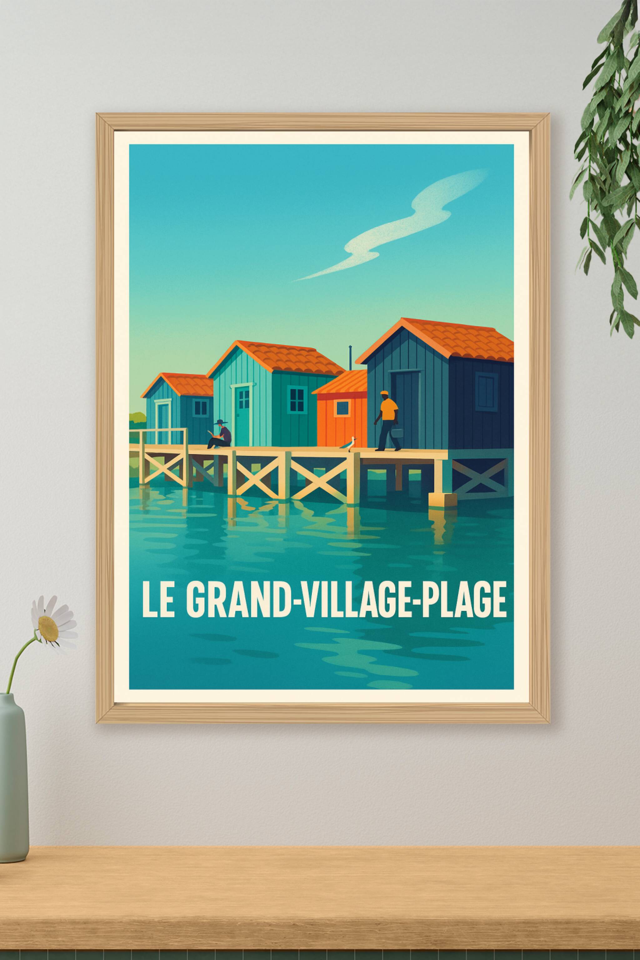Affiche de Le Grand-Village-Plage - Charme côtier et sérénité océanique
