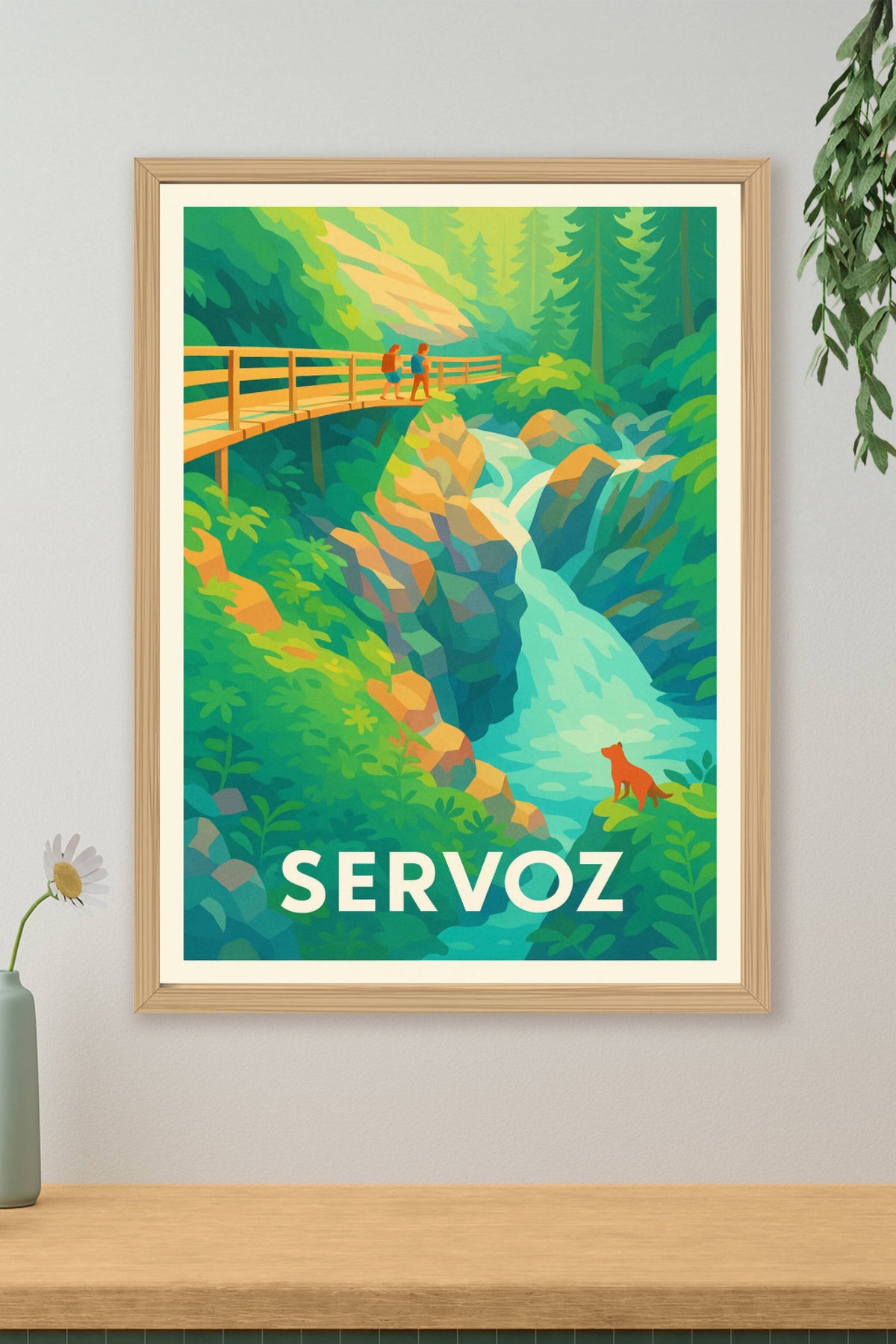 Affiche Servoz — L'appel de la nature verdoyante · poster d'art de Servoz