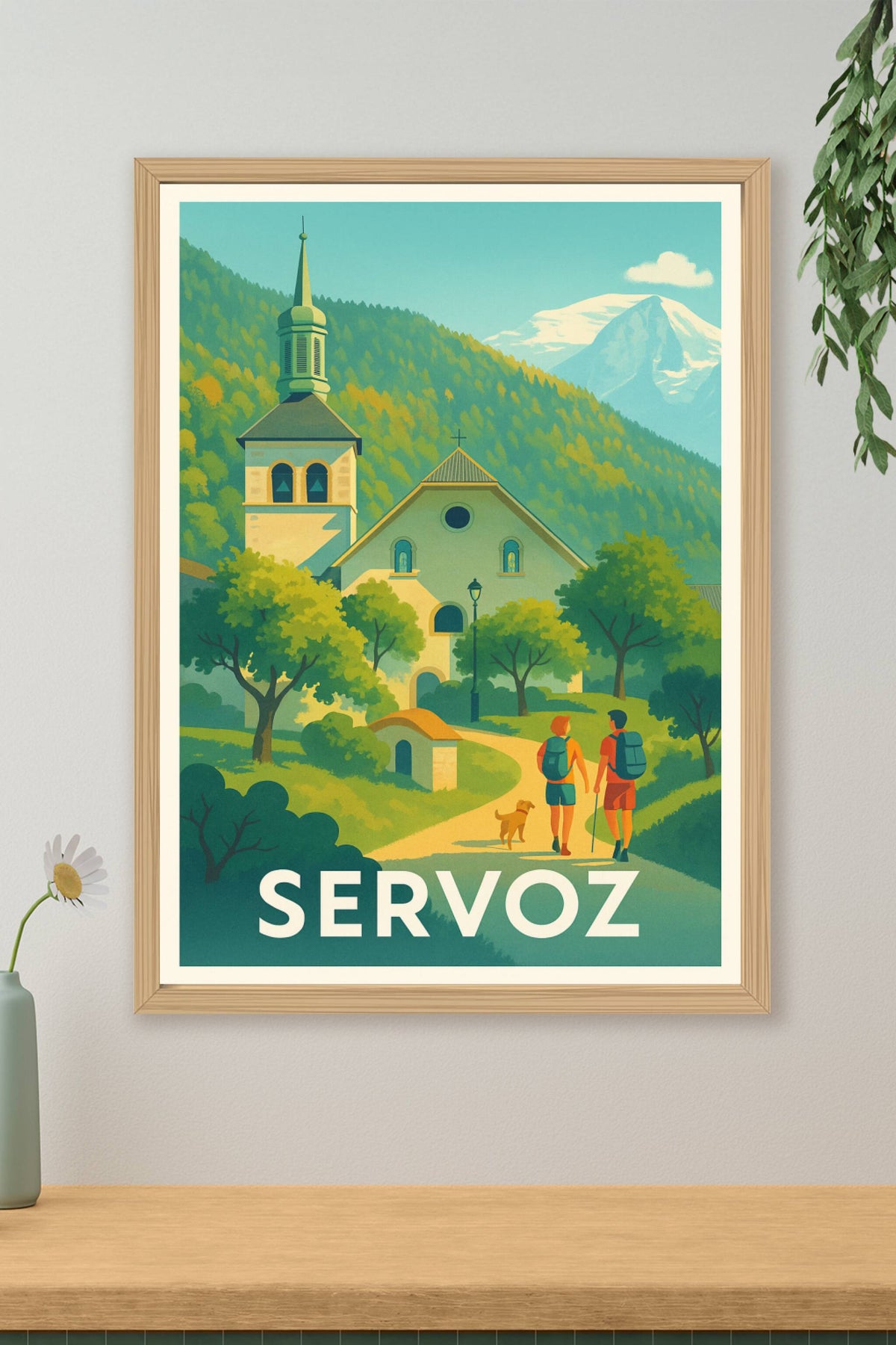 Affiche Servoz — Escapade nature et patrimoine au pied du Mont Blanc · poster d'art de Servoz