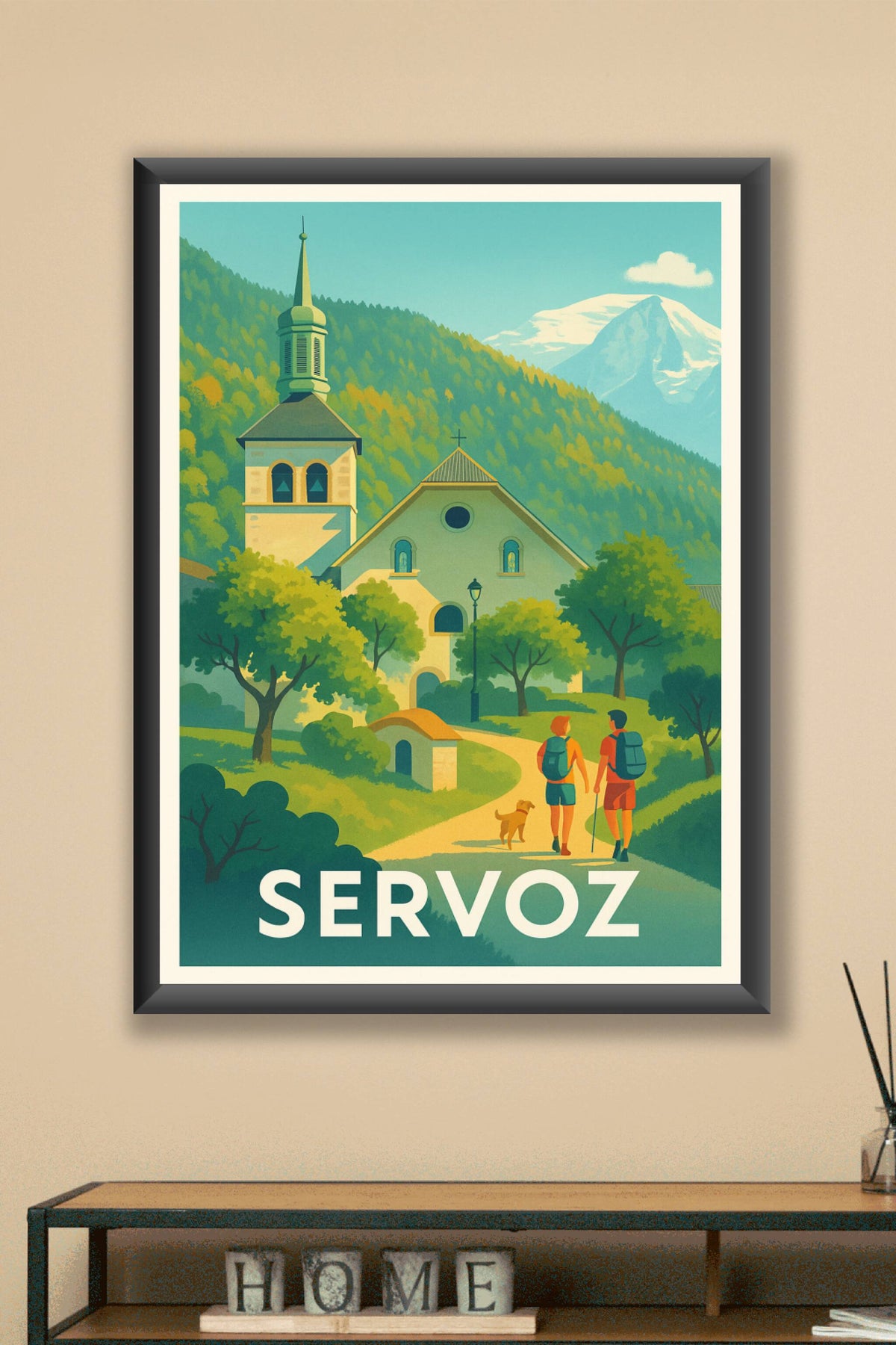 Affiche Servoz — Escapade nature et patrimoine au pied du Mont Blanc · poster d'art de Servoz