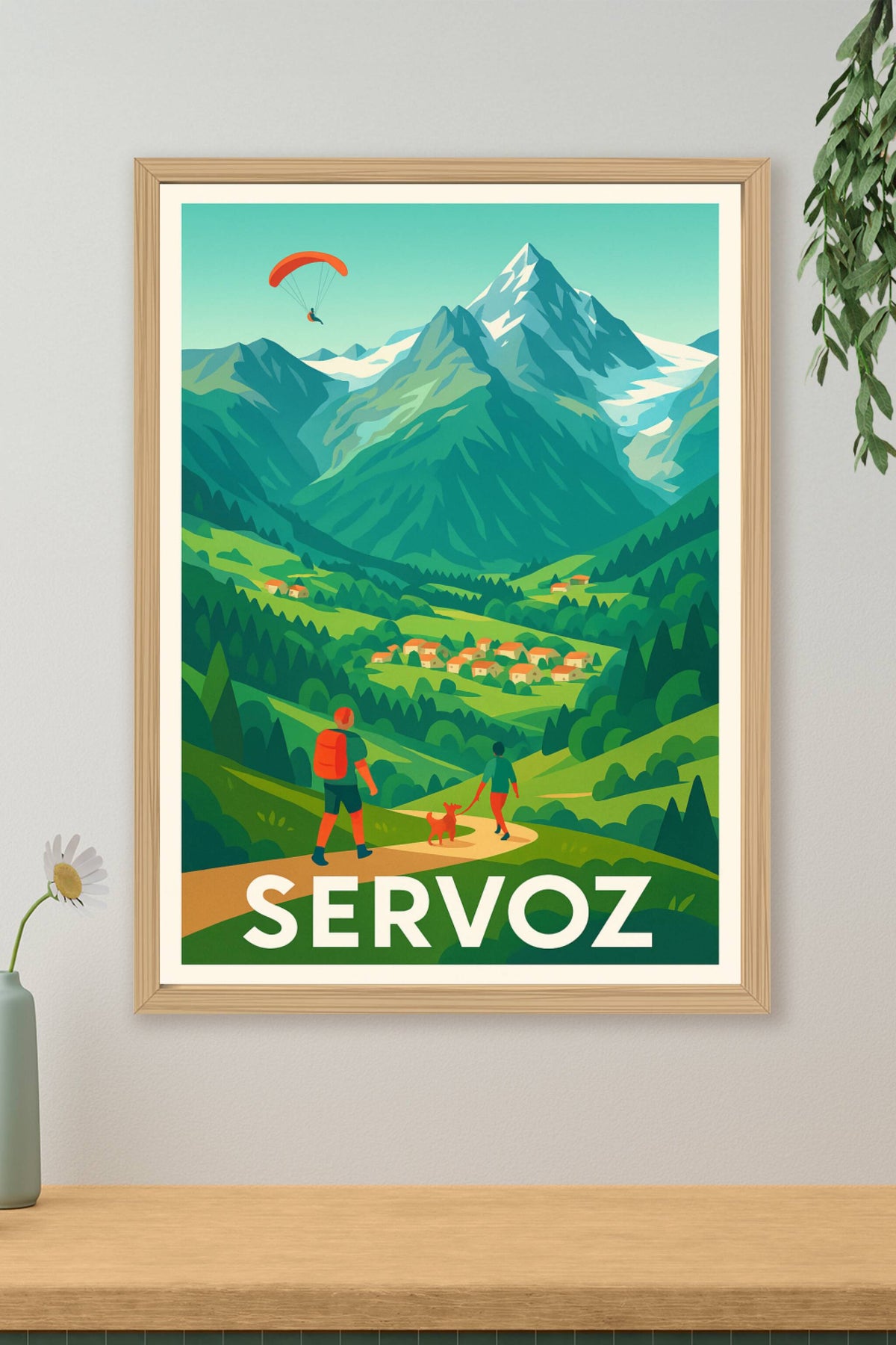 Affiche Servoz — Évasion nature au cœur des Alpes · poster d'art de Servoz