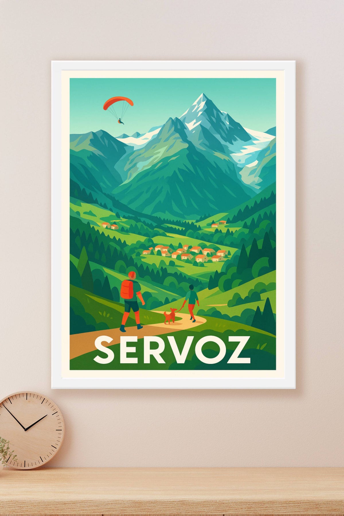 Affiche Servoz — Évasion nature au cœur des Alpes · poster d'art de Servoz