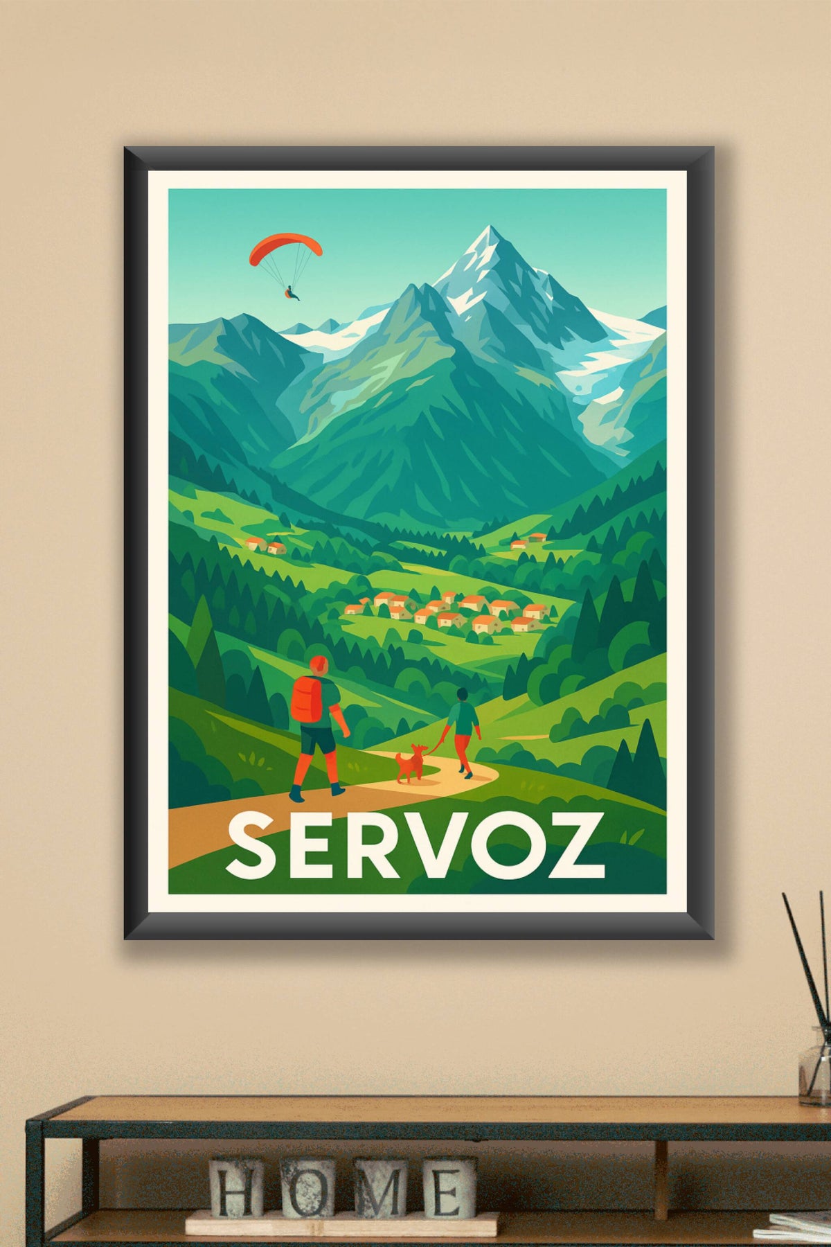 Affiche Servoz — Évasion nature au cœur des Alpes · poster d'art de Servoz