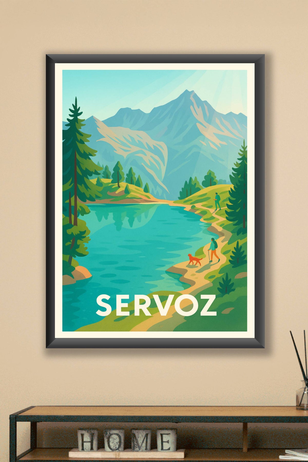 Affiche Servoz — Évasion naturelle au cœur des montagnes · poster d'art de Servoz