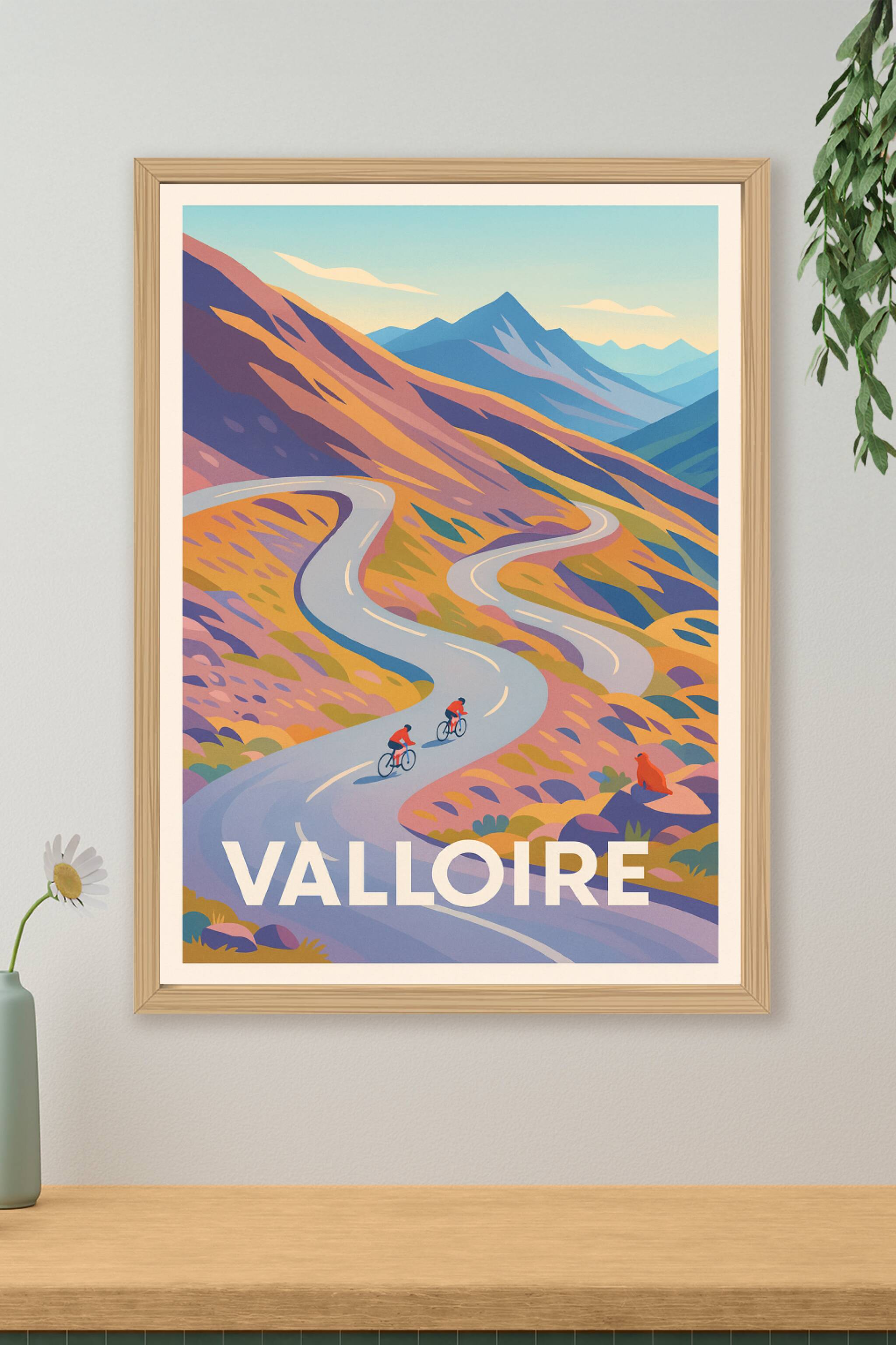 Affiche de Valloire - Escapade cycliste en montagne