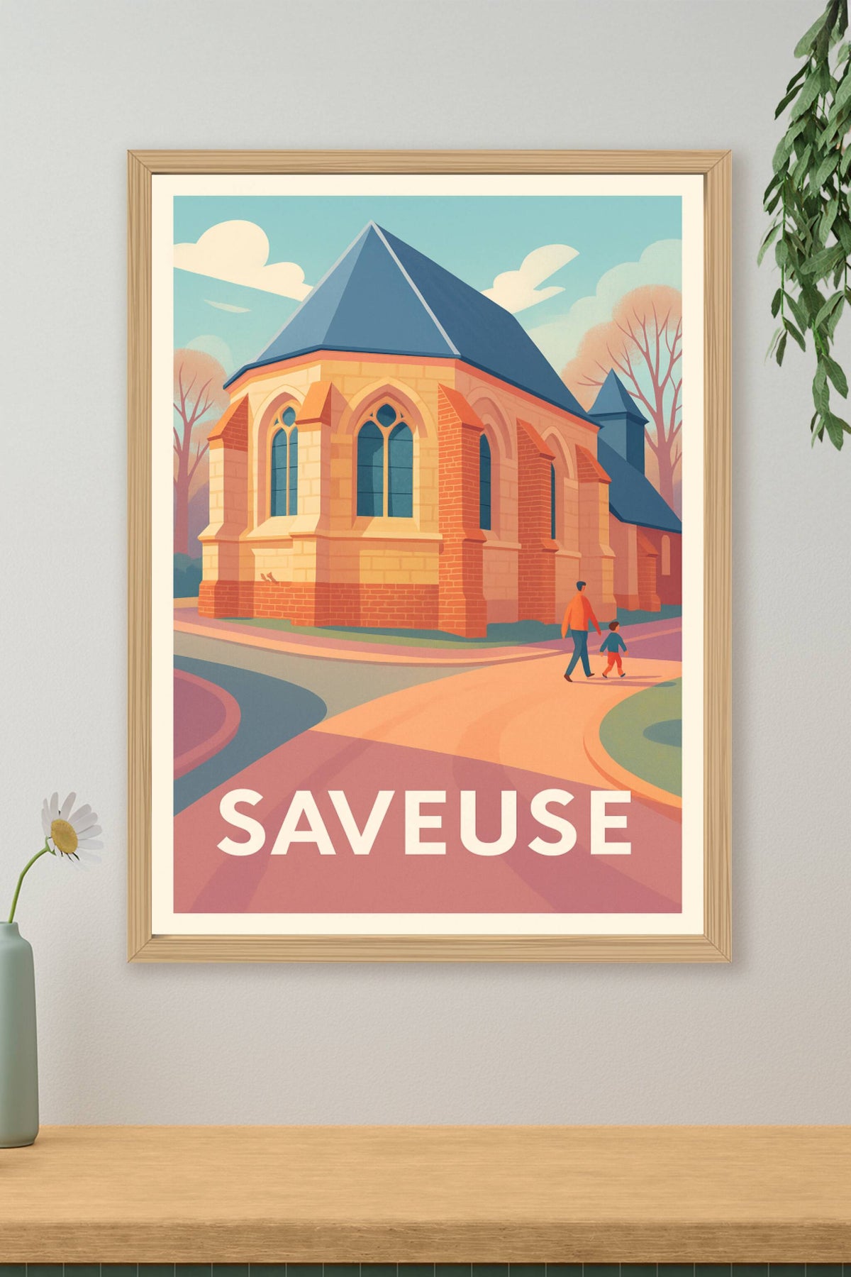 Affiche Saveuse — Charme authentique à chaque coin de rue · poster d'art de Saveuse