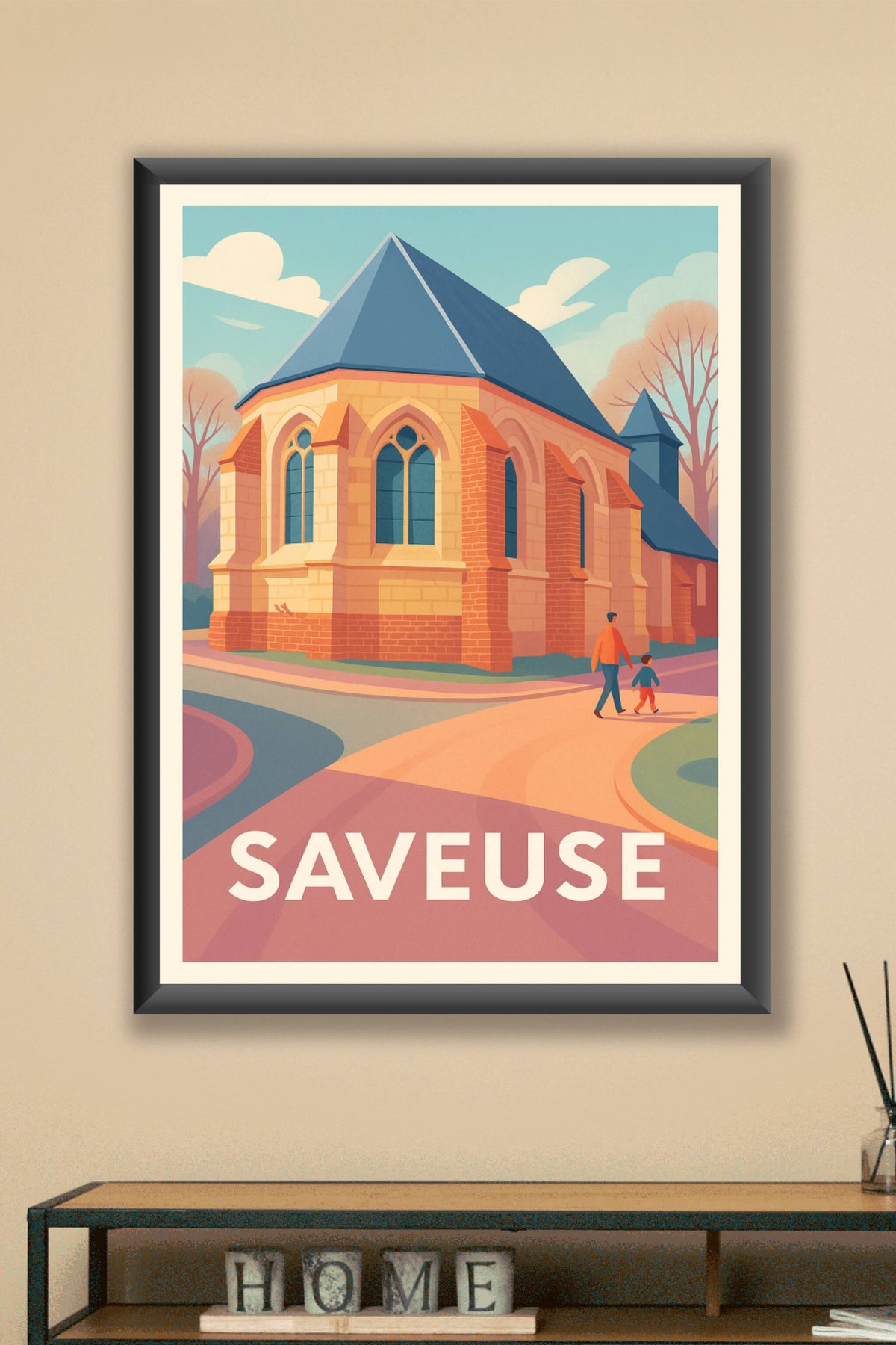 Affiche Saveuse — Charme authentique à chaque coin de rue · poster d'art de Saveuse