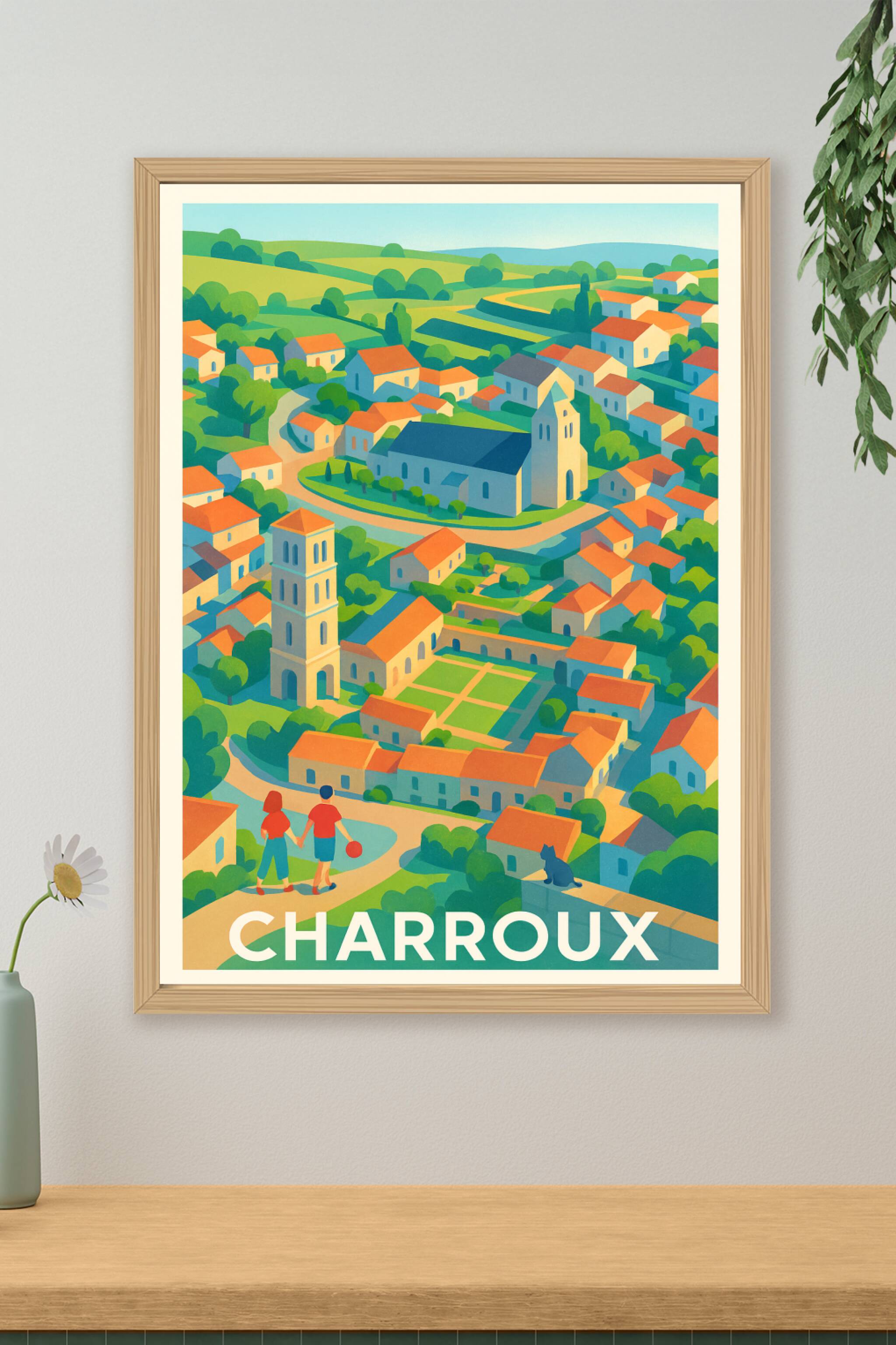 Affiche de Charroux - Charme authentique d'un village rural