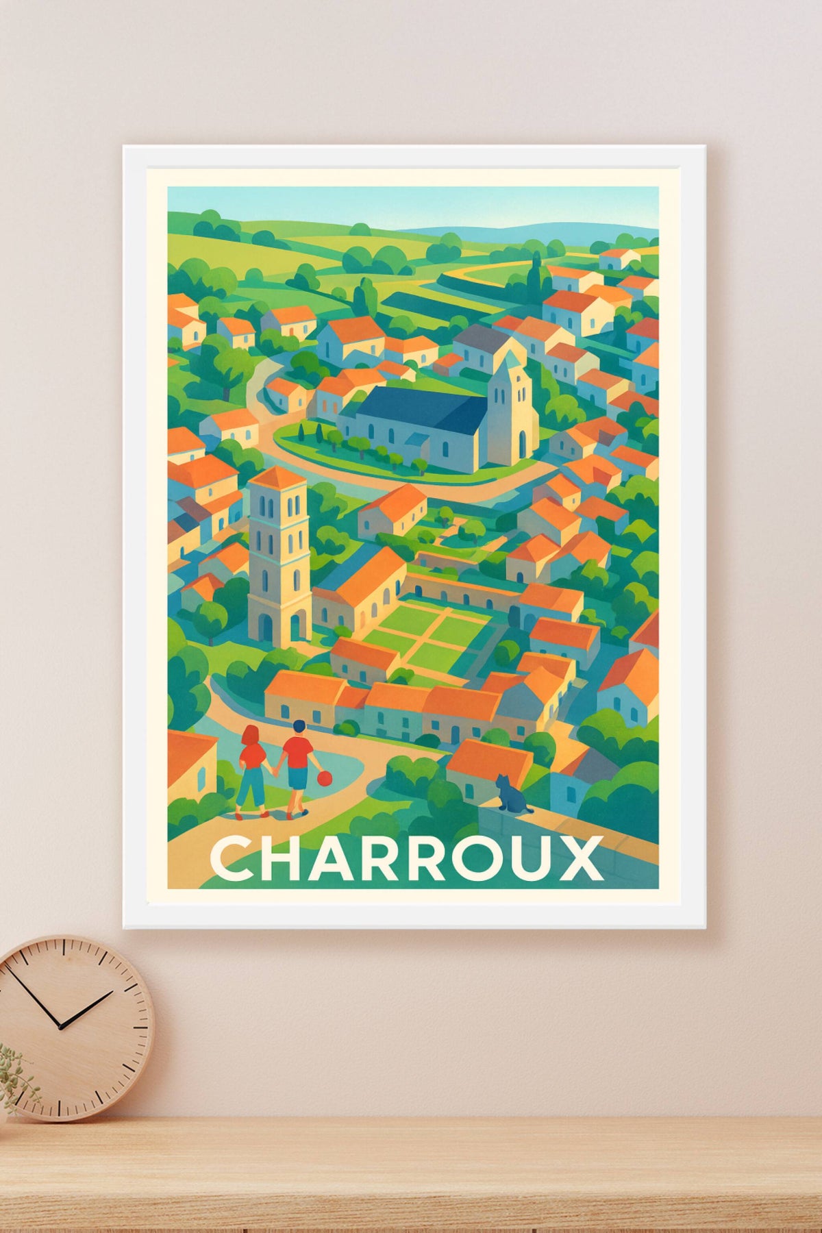 Affiche Charroux — Charme authentique d'un village rural · poster d'art de Charroux