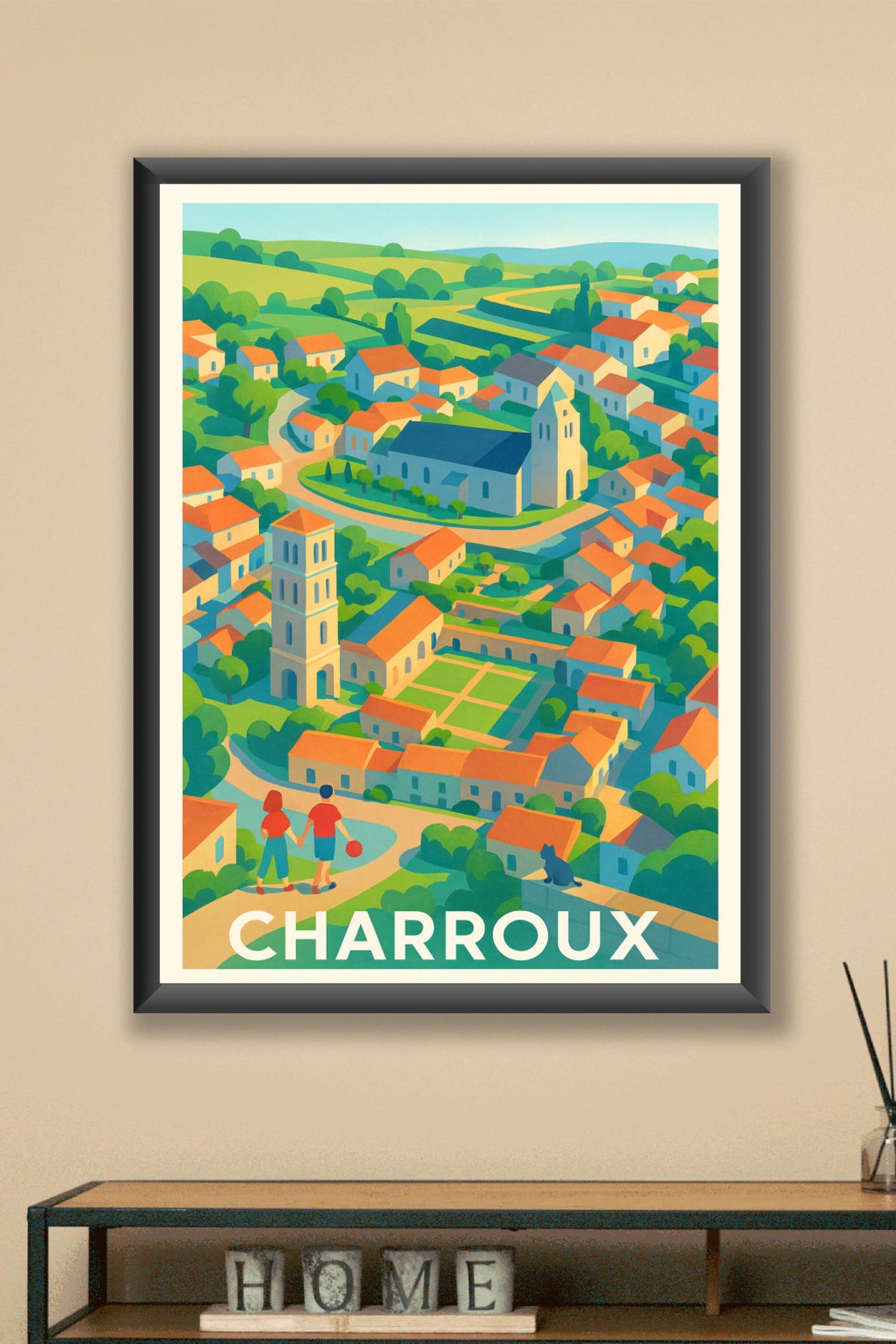 Affiche Charroux — Charme authentique d'un village rural · poster d'art de Charroux