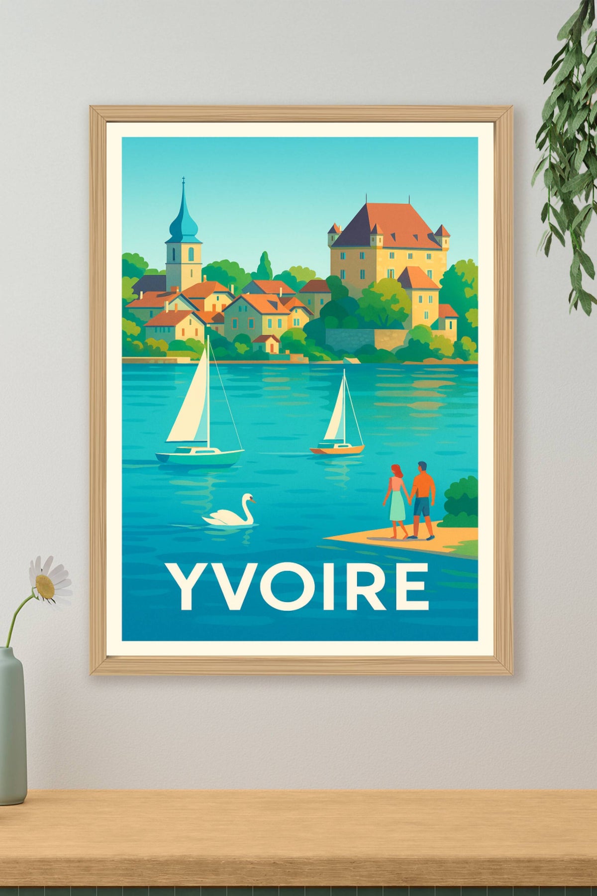 Affiche Yvoire — Charme romantique au bord de l'eau · poster d'art de Yvoire