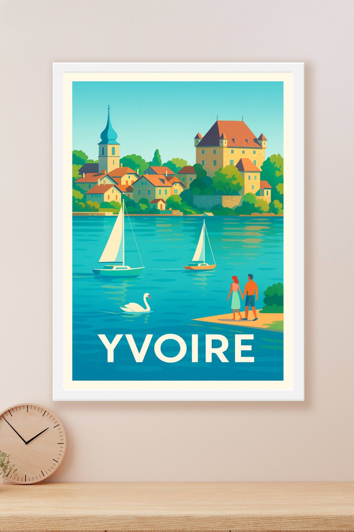 Affiche Yvoire — Charme romantique au bord de l'eau · poster d'art de Yvoire