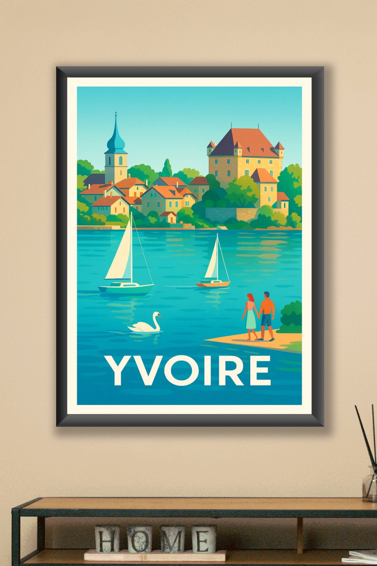 Affiche Yvoire — Charme romantique au bord de l'eau · poster d'art de Yvoire