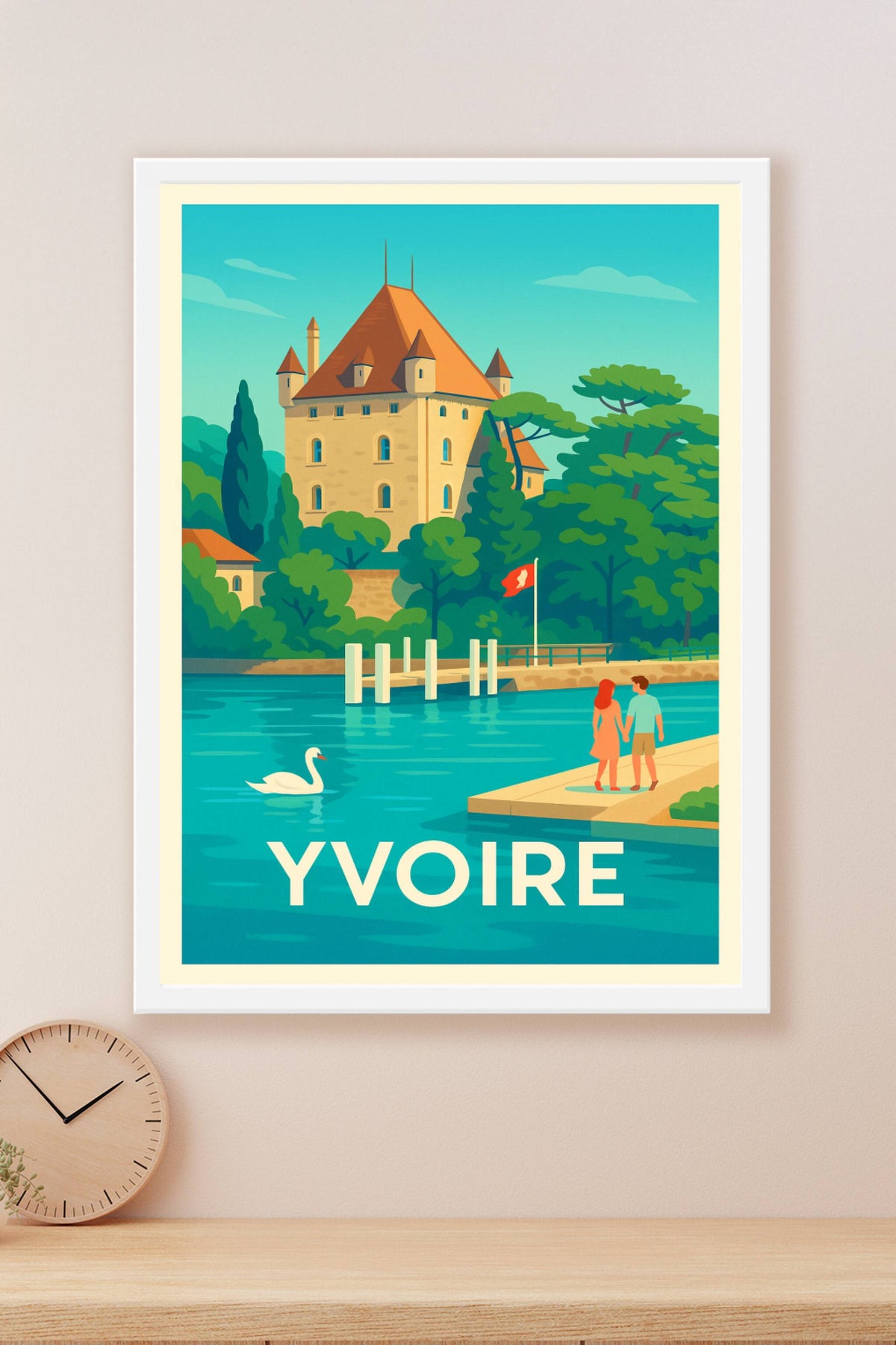 Affiche Yvoire — Charme et sérénité au bord de l'eau · poster d'art de Yvoire