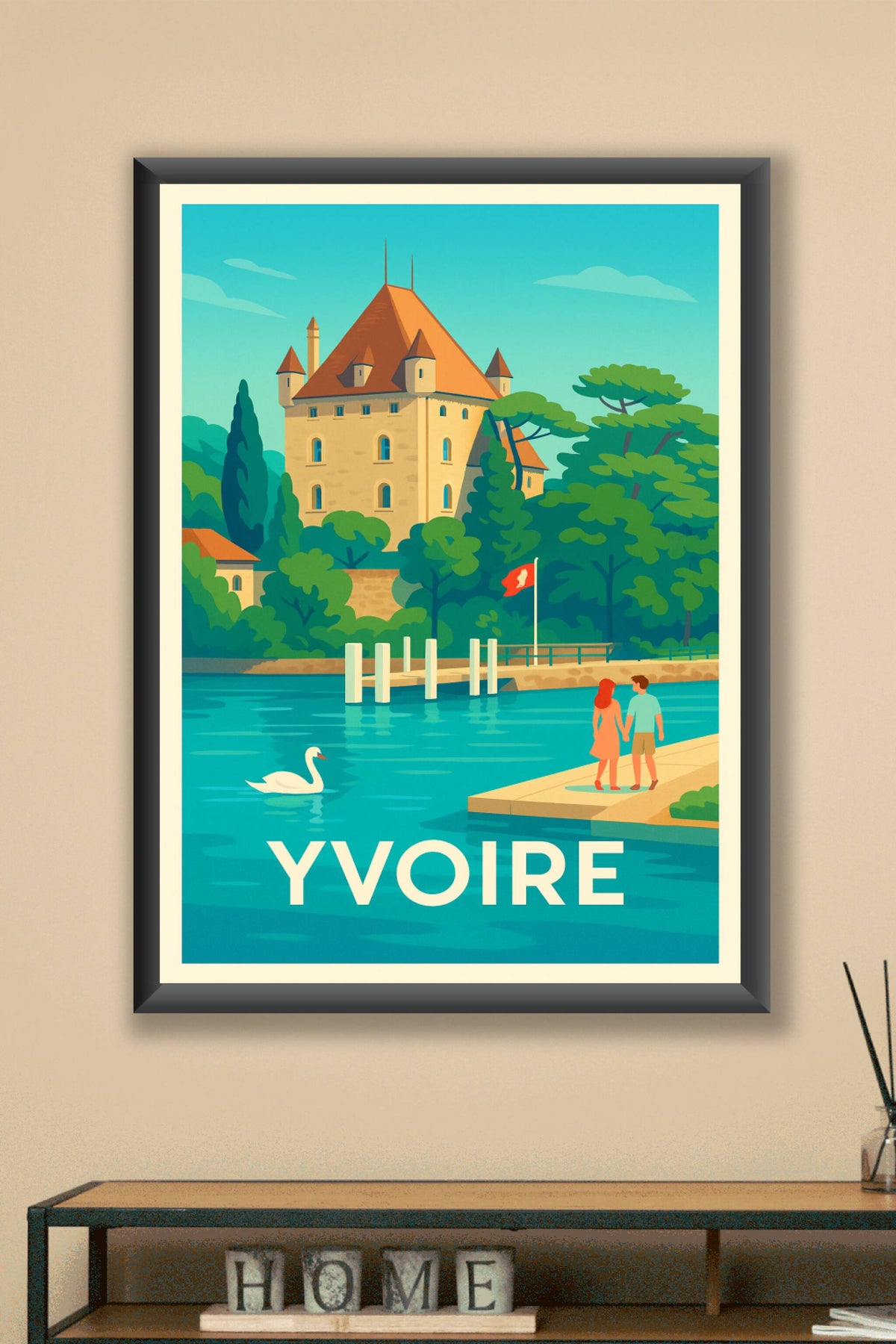 Affiche Yvoire — Charme et sérénité au bord de l'eau · poster d'art de Yvoire