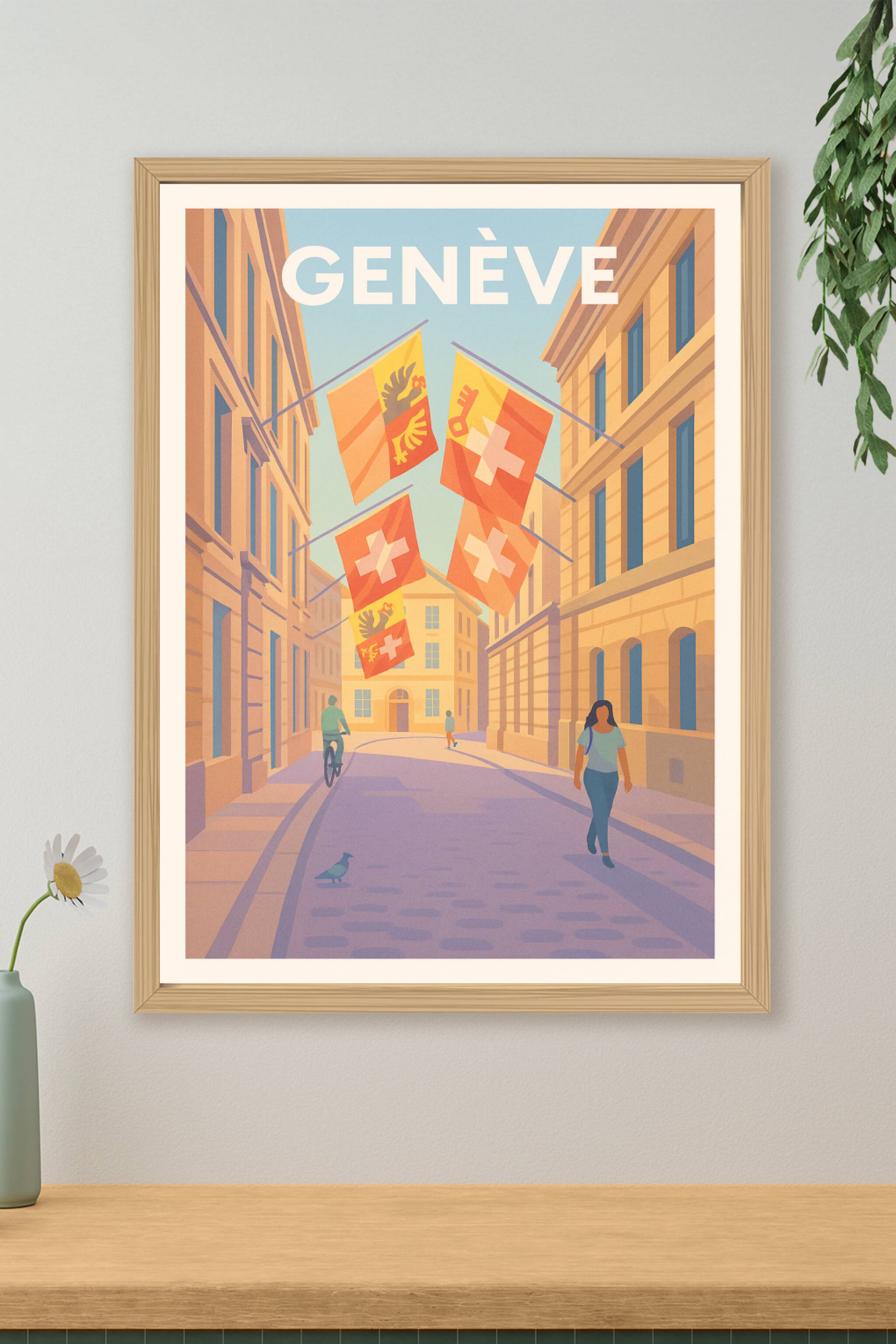 Affiche de Genève - Atmosphère sereine au cœur de la cité