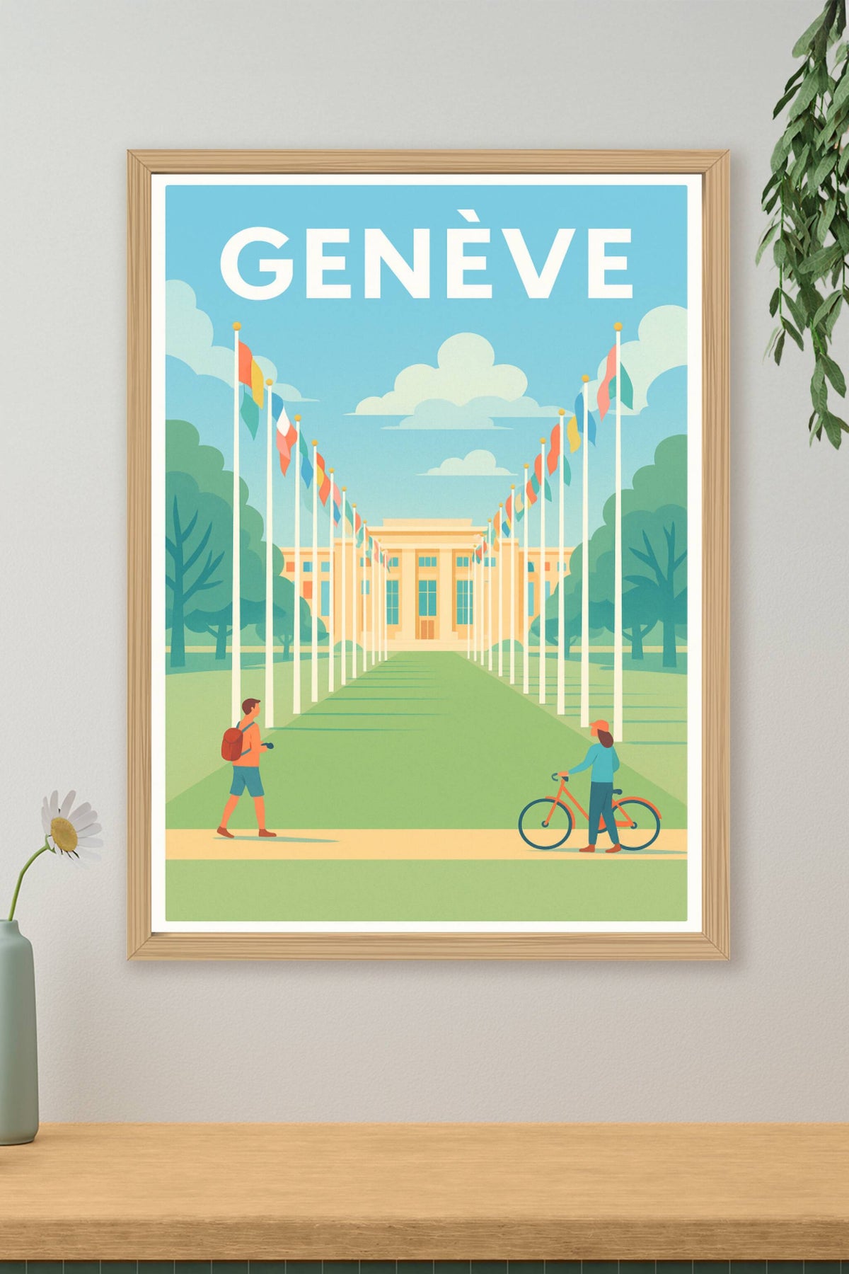 Affiche Genève — L'élégance internationale au cœur de la ville · poster d'art de Genève