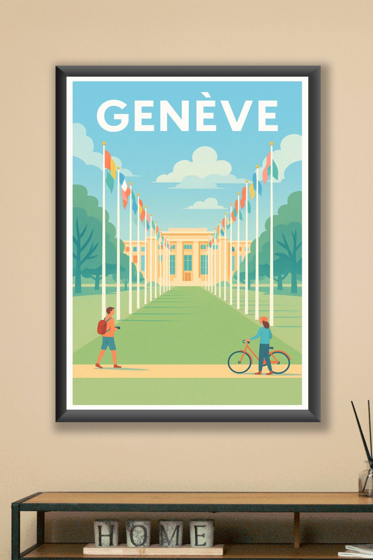 Affiche Genève — L'élégance internationale au cœur de la ville · poster d'art de Genève