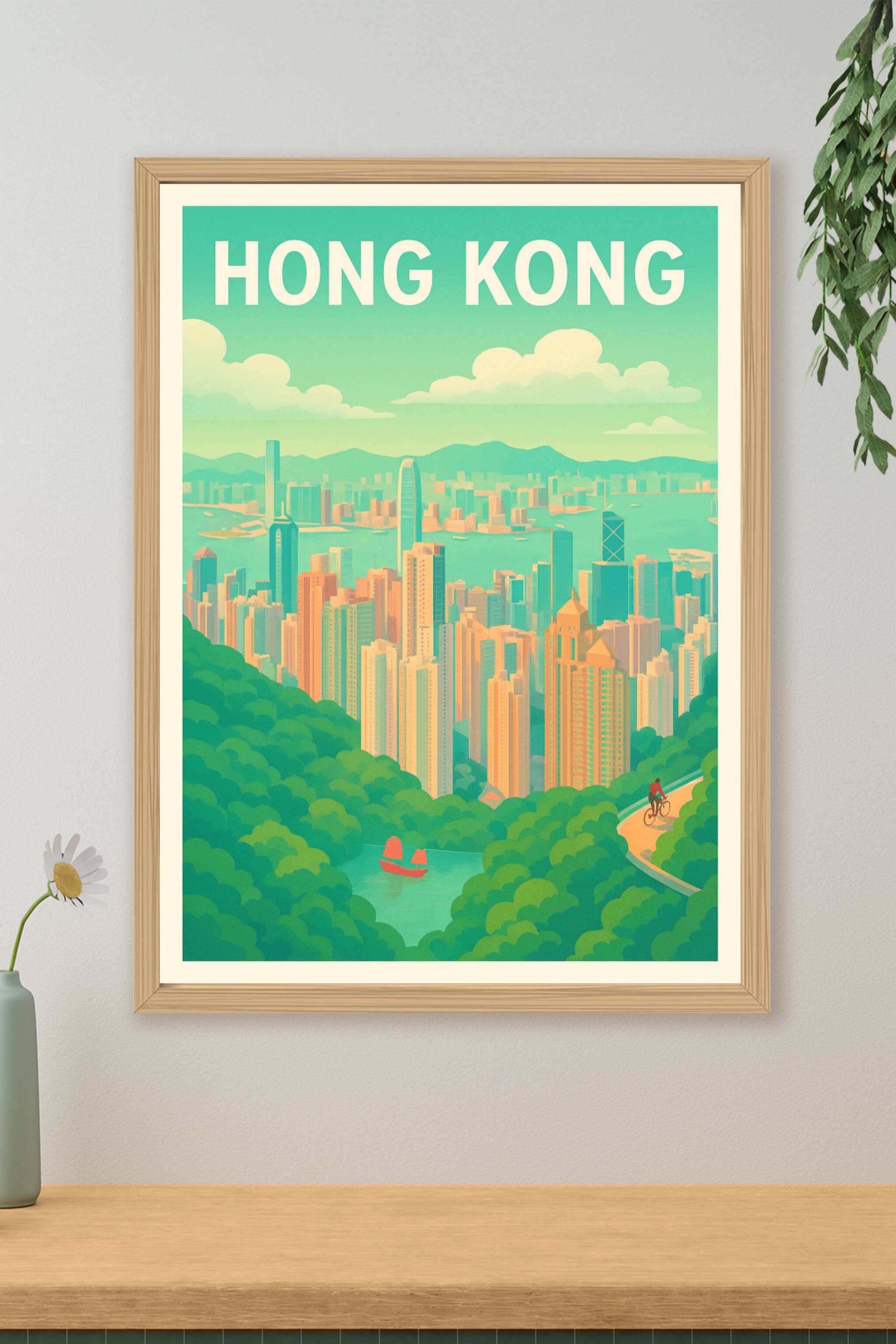 Affiche de Hong Kong - L'alliance entre nature et urbanisme