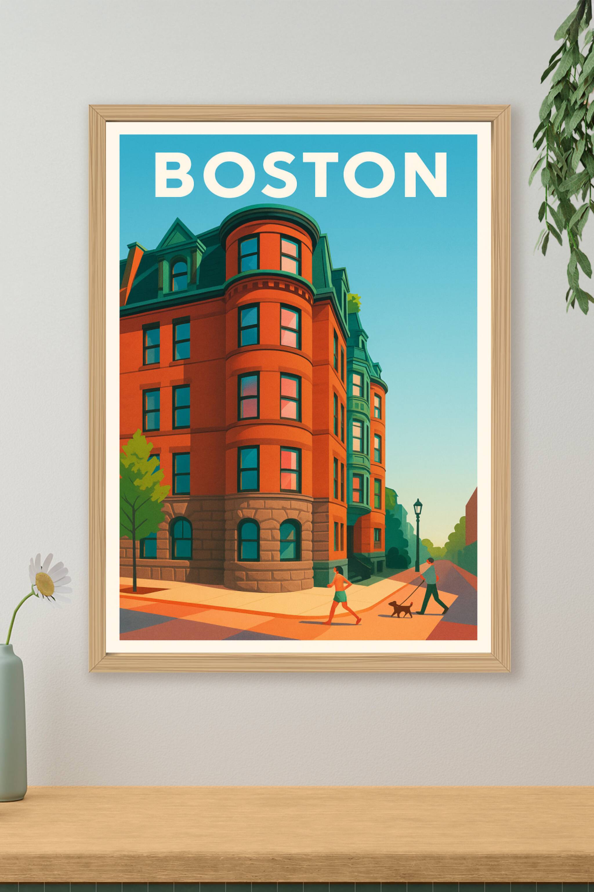 Affiche de Boston - Charme urbain et architecture emblématique