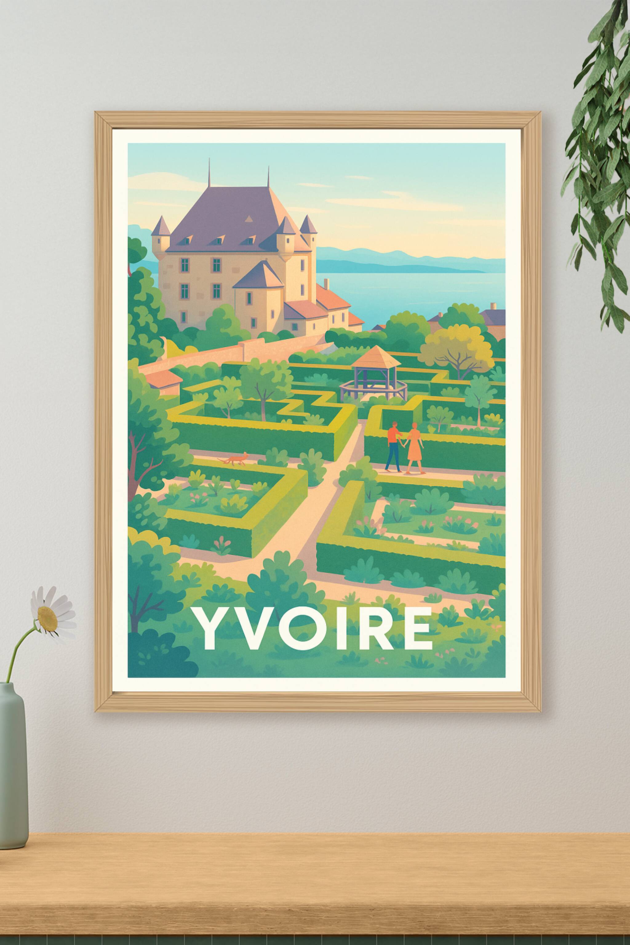 Affiche de Yvoire - Promenade romantique dans le jardin médiéval